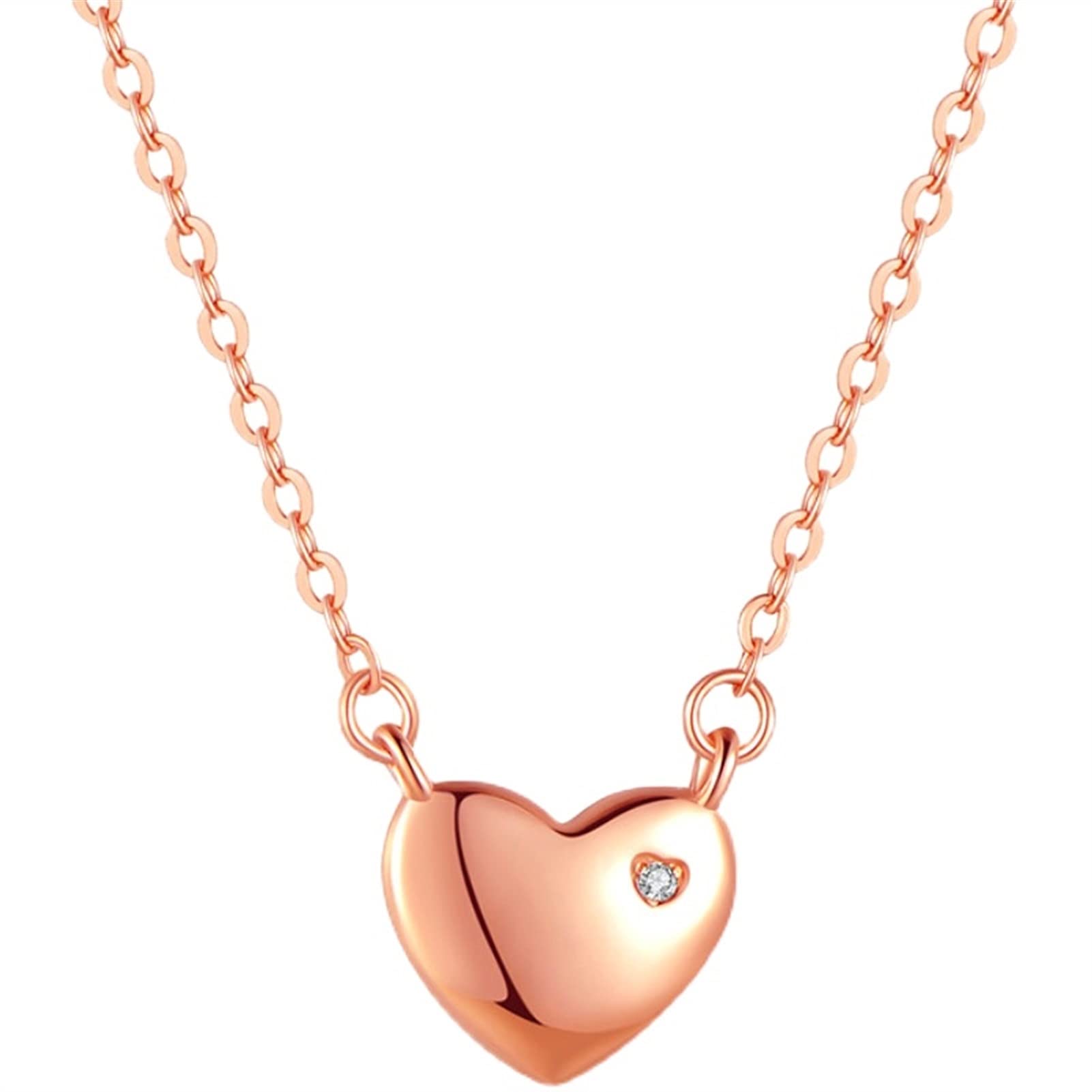 TOMYEUS Heart-Shaped Zircon Love Pendant Necklace for Women - Dainty Clavicle Chain Jewelry Gift for Her, Perfect for Anniversaries, Valentine's Day & Romantic Occasions