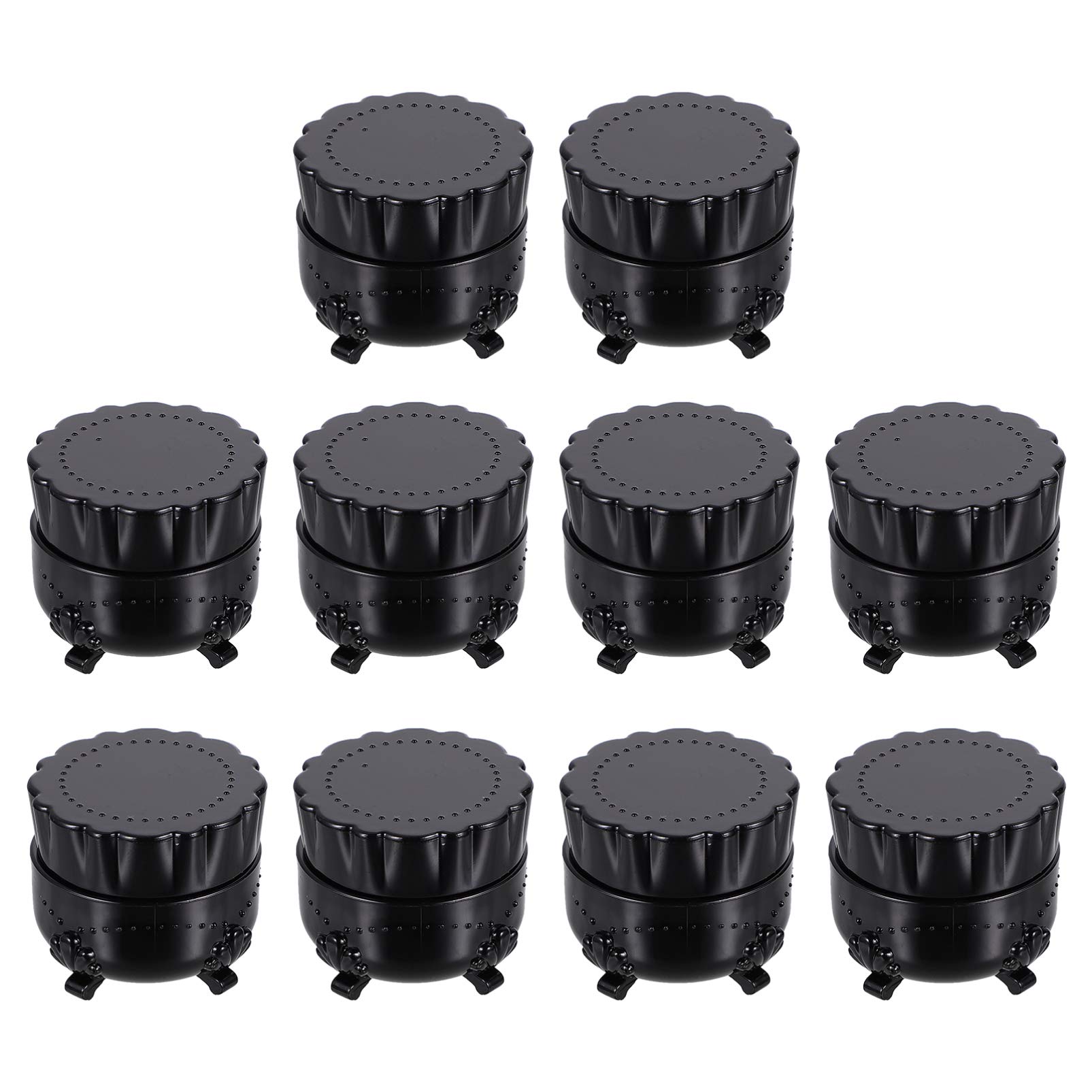 Beaupretty 10 Pack Small Travel Containers - Mini Clear Round Cosmetic Jars for Makeup Samples & Skincare (Black) | Perfect for Travel, DIY Beauty & Organizing Small Items