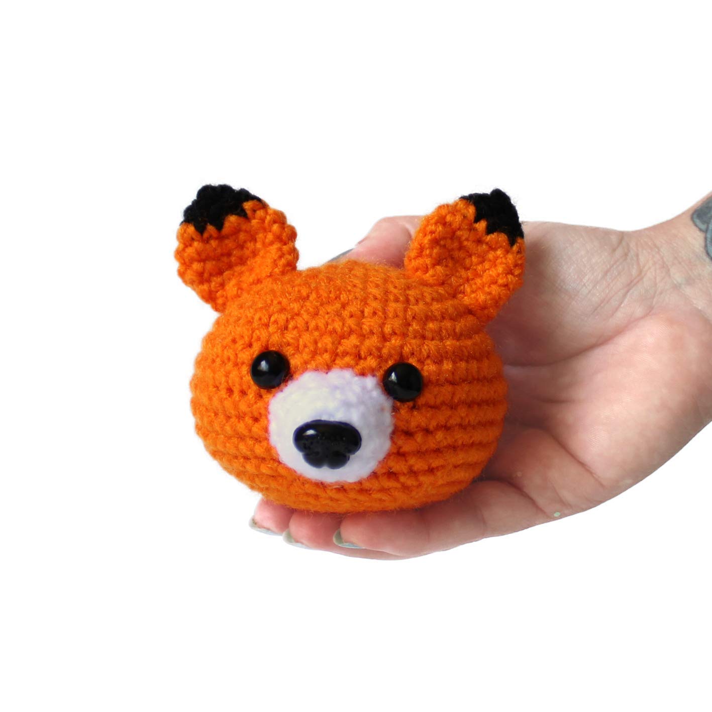 Handmade Crochet Amigurumi Fox Stress Ball - Squeeze Toy for Anxiety Relief & Stress Therapy | Cute Desk Decor, Office Gift, Sensory Fidget Toy for Kids & Adults