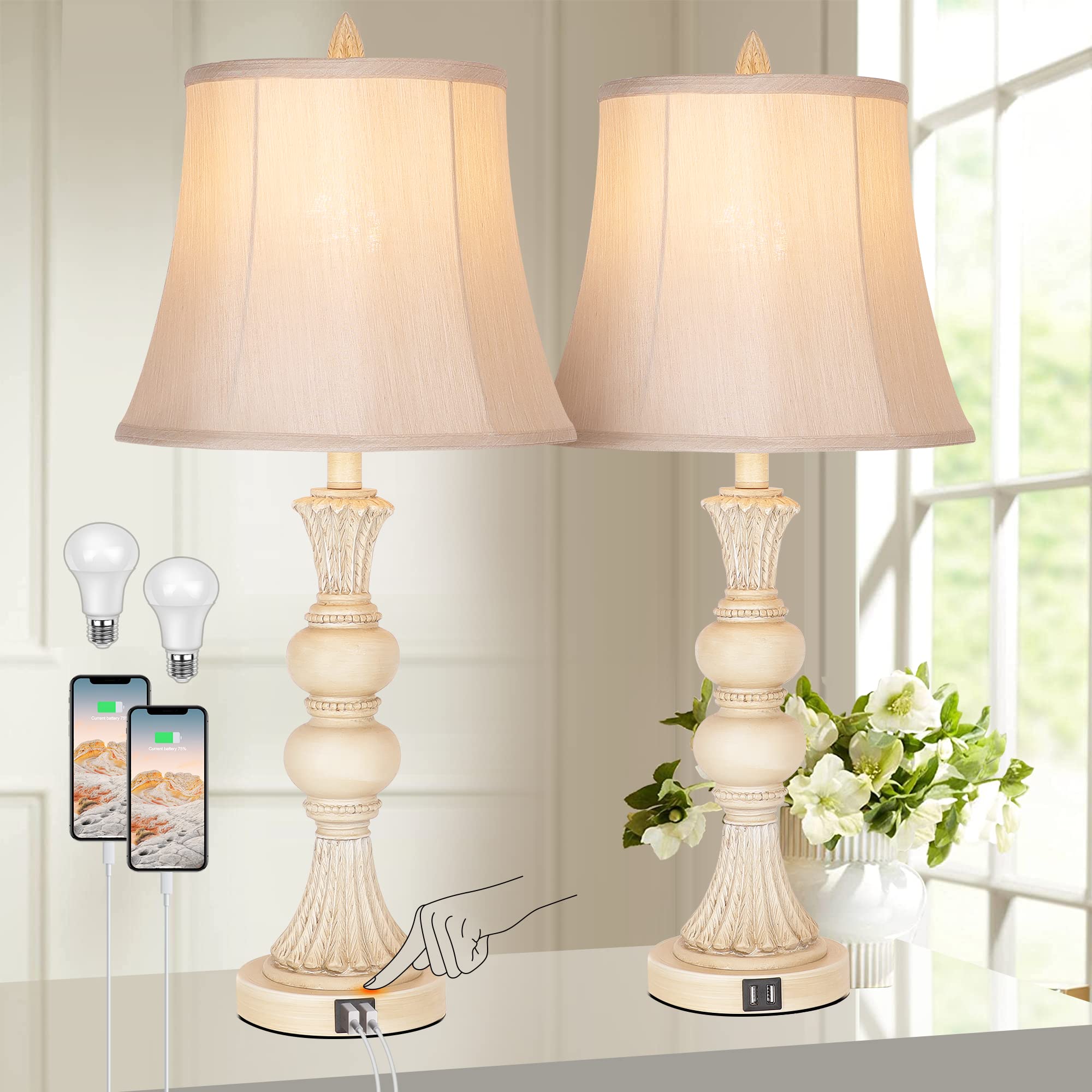 2-Pack Touch Control Table Lamps - 27