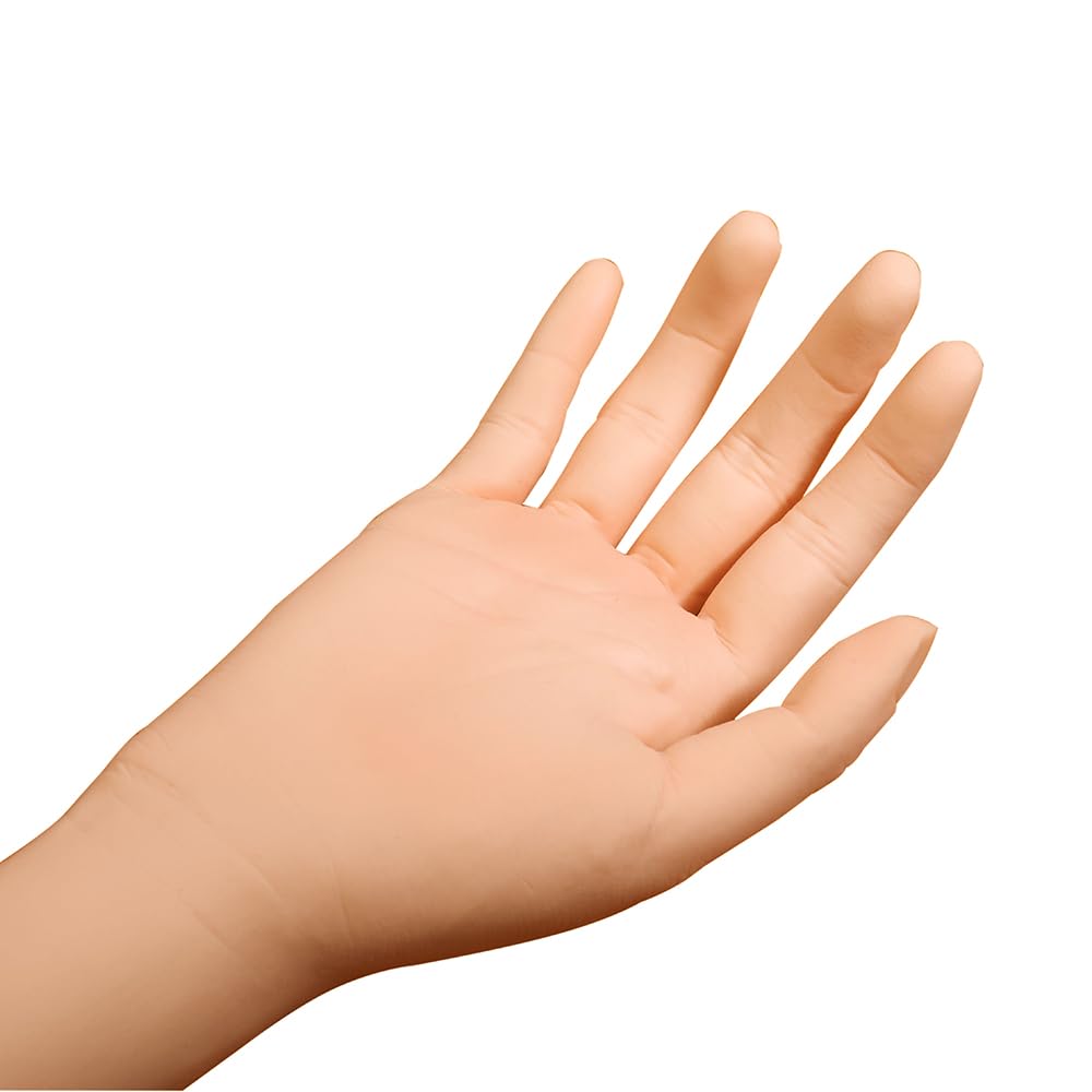 Acrylic Nail Practice Hand with Holder - Flexible Bendable Mannequin Hand for Nail Art Training, Perfect for Beginners & Professionals - Ideal for Salon Practice, Nail School & Home Manicure Training