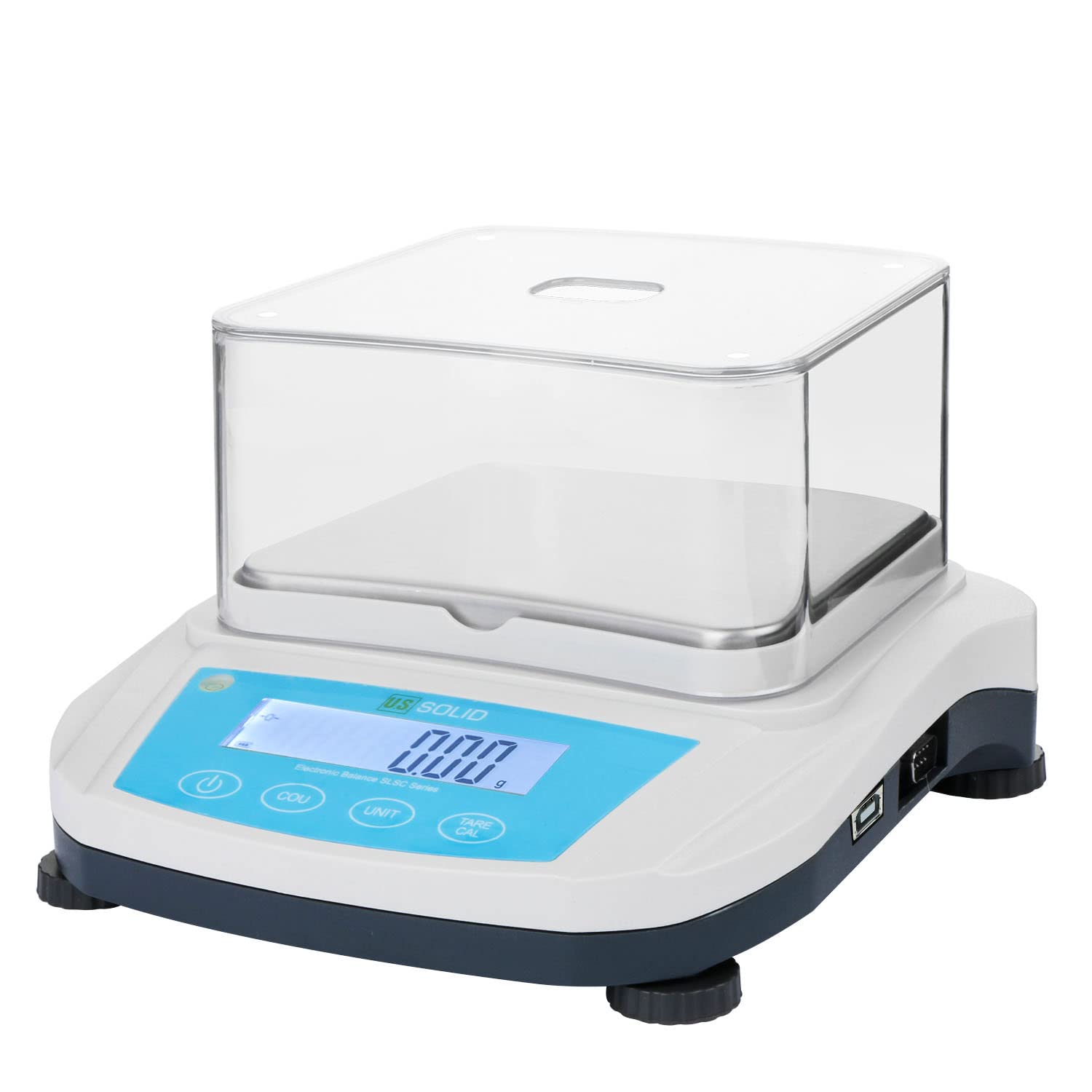 U.S. Solid 600g x 0.01g Precision Lab Scale - High Accuracy Analytical Balance with USB/RS232, Detachable Draft Shield & 500g Calibration Weight (100-240V) for Jewelry, Pharmacy, Chemistry & Research Labs