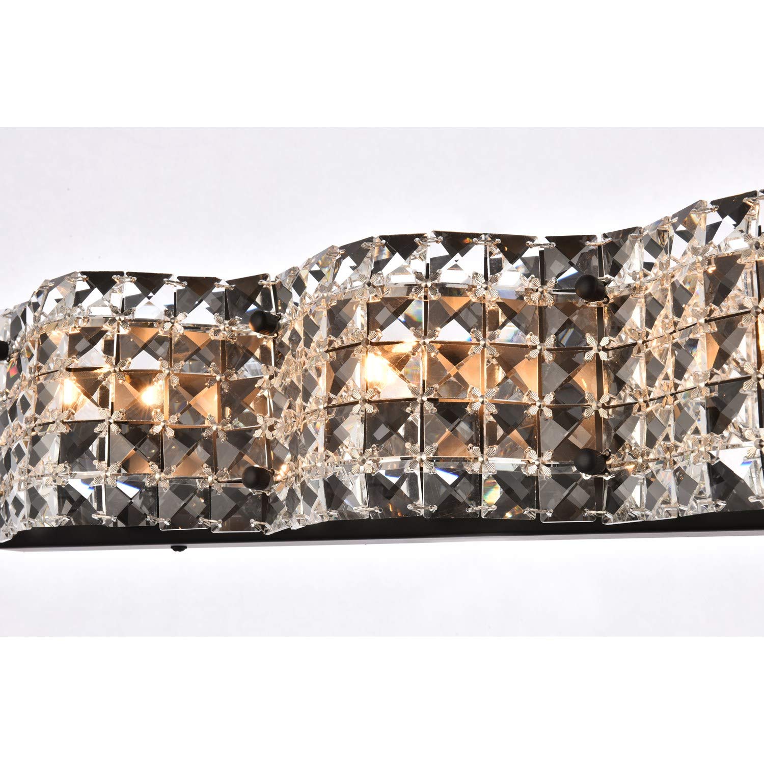 Tate 3-Light Black Bathroom Wall Sconce with Clear Crystal Accents - Perfect for Vanity Lighting, Powder Room Decor & Spa-Style Bathroom Ambiance
