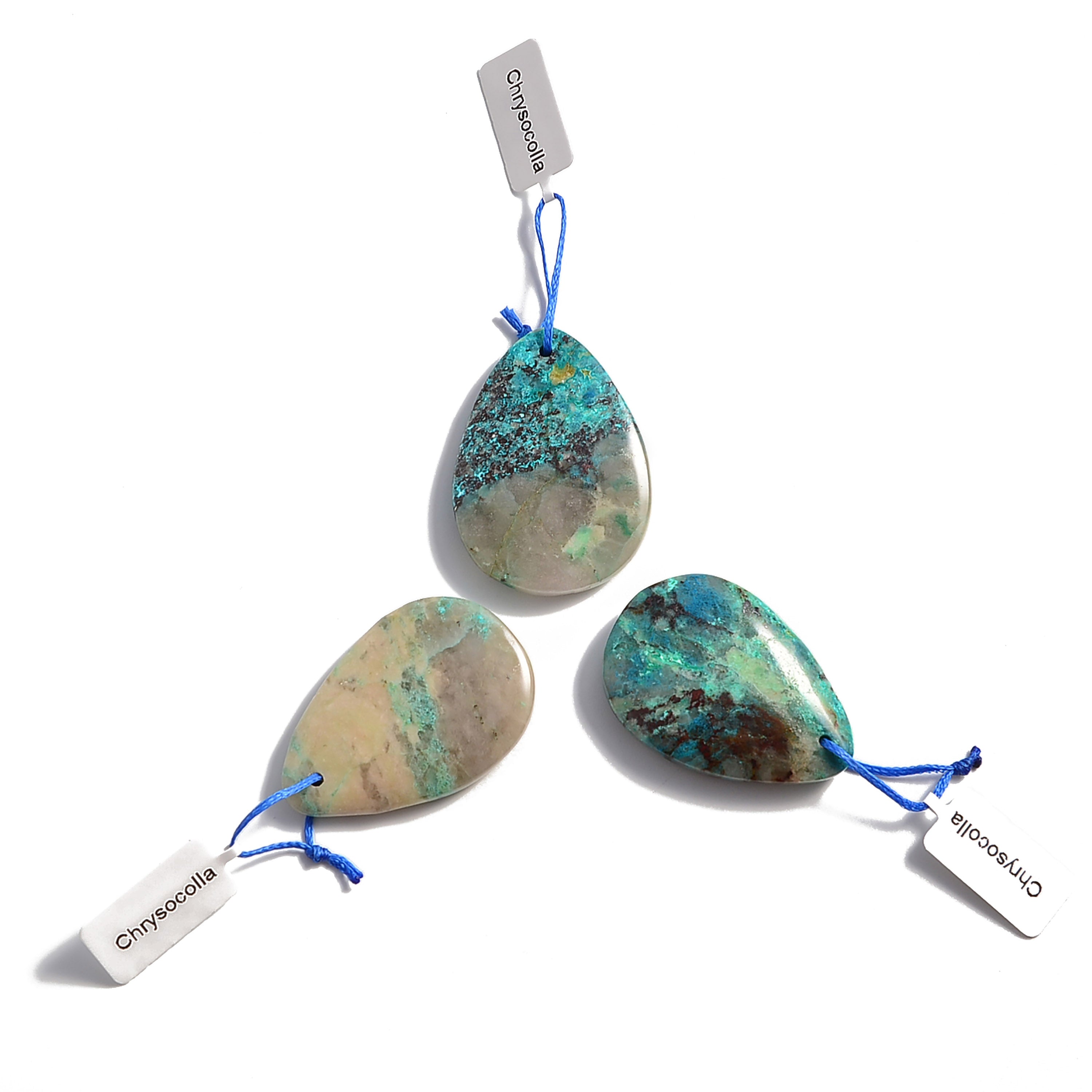 Natural Blue Green Chrysocolla Pendant - 30x40mm Teardrop or Irregular Shape Gemstone Jewelry for Women | Perfect for Boho Style, Spiritual Healing & Gift Giving