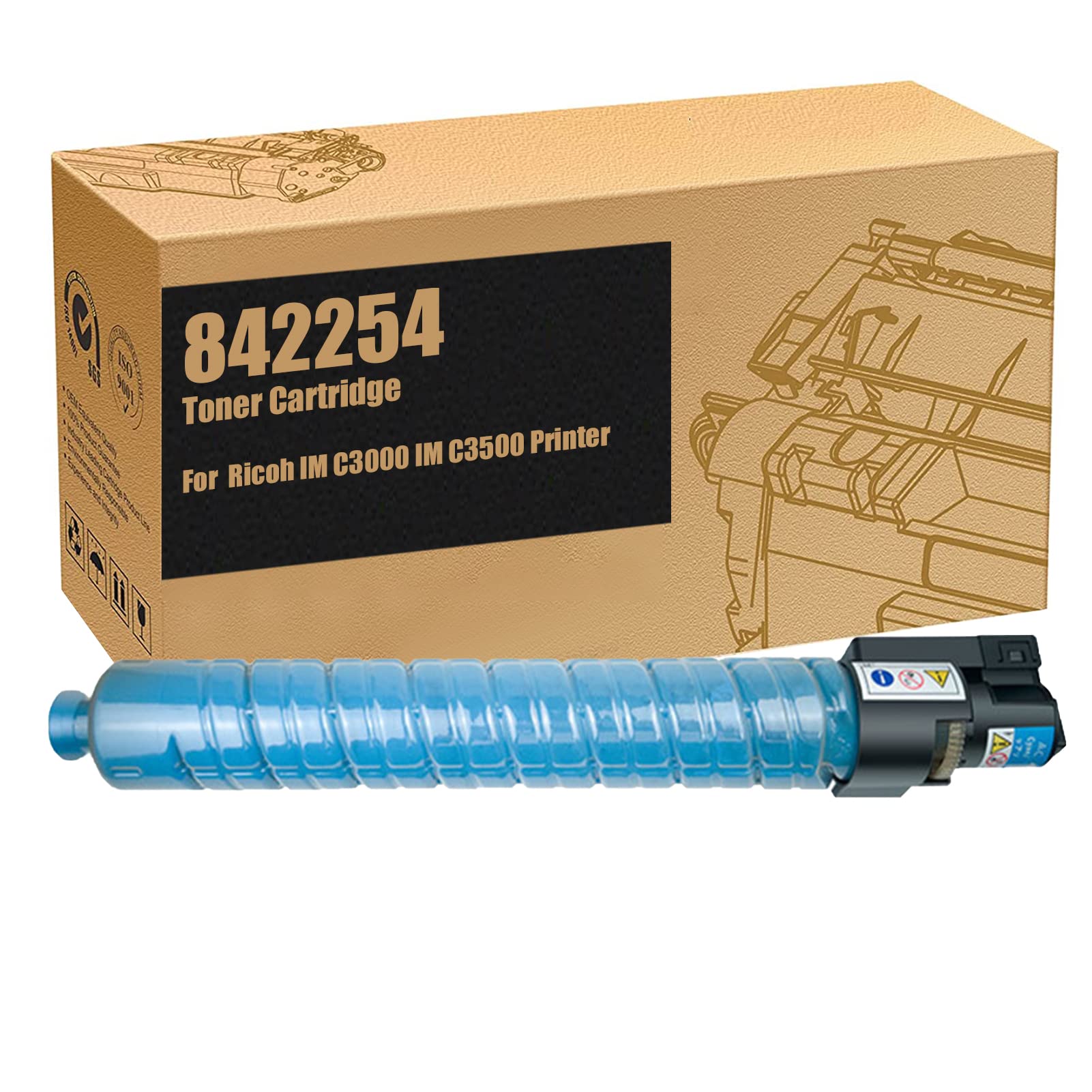 DLKJ Compatible High Yield Cyan Toner Cartridge for Ricoh IM C3000 IM C3500 Printers (Replaces Ricoh 842251 842254 842252 842253) - Perfect for Office Printing, Document Reproduction & High-Volume Business Use