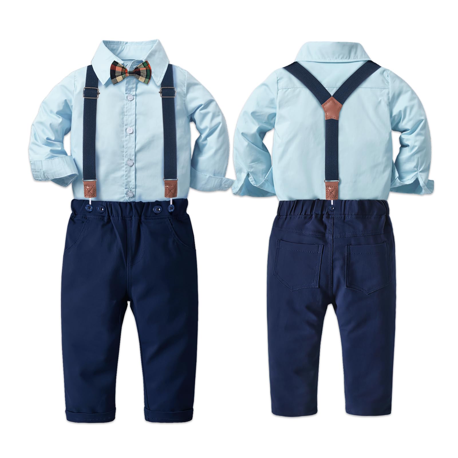 NWADA Boys Dress Suits for Toddlers & Infants - Formal Shirt, Pants & Bow Tie Set (12M-6Y) | Perfect for Weddings, Parties & Special Occasions