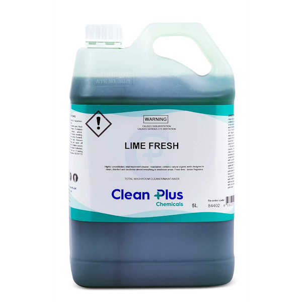 Clean Plus Lime Fresh Total Washroom Cleaner & Maintainer - Bathroom & Toilet Deep Cleaner for Tiles, Sinks & Showers - Eliminates Odors & Stains