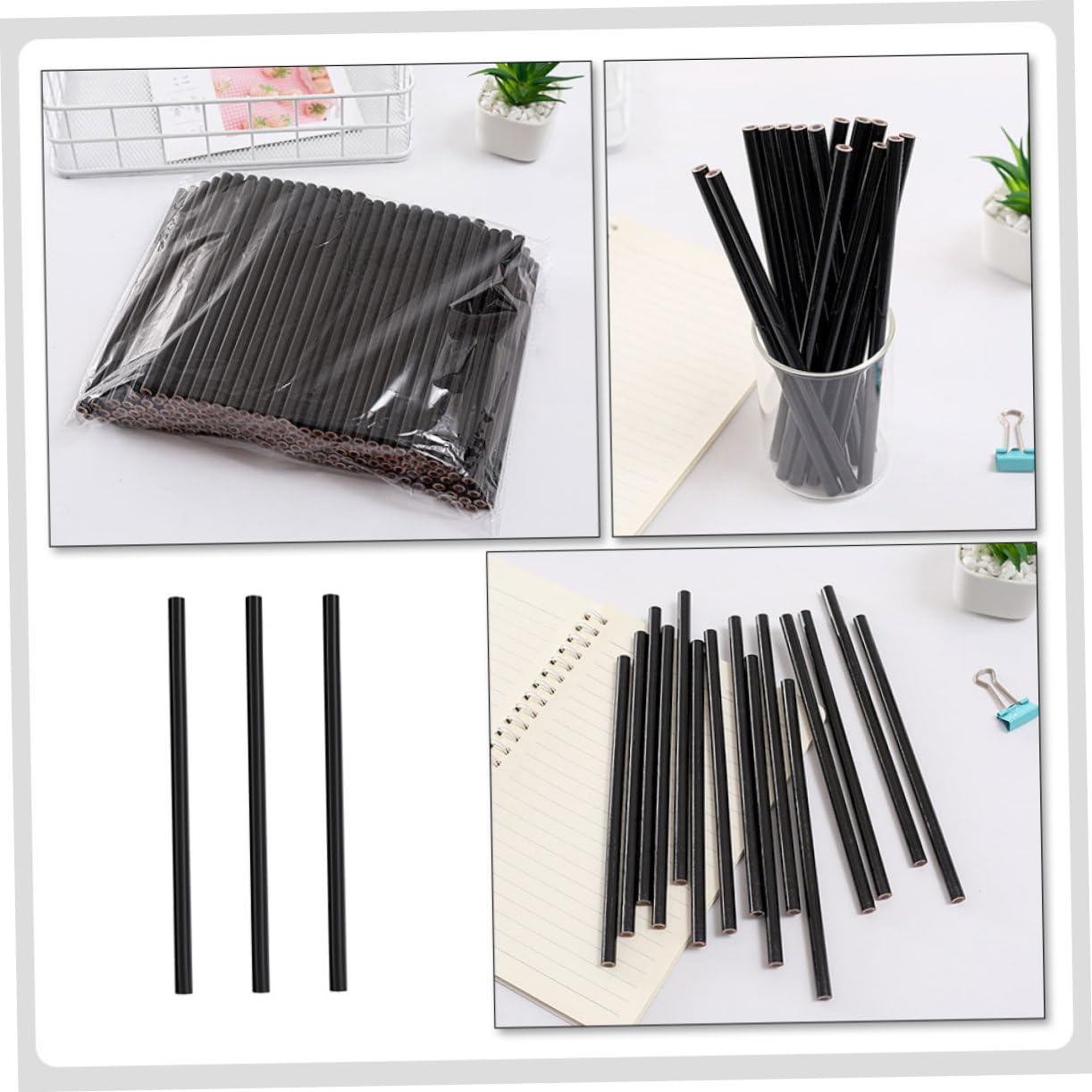 TEHAUX 3-Piece Professional Lip & Eye Pencil Set - Dual-Ended Stain Marker Pen, Black Wooden Cosmetic Pencils for Makeup & Eyebrow | Perfect for Daily Use, Travel & Professional Makeup Artists