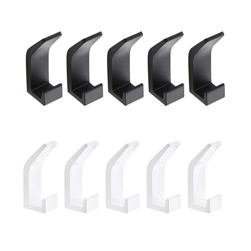 5PCS Aluminum Wall Hooks - Decorative Bathroom Towel Hooks & Key Hangers, White Wall Mount Hooks for Bathroom, Kitchen, Bedroom & Entryway Organization