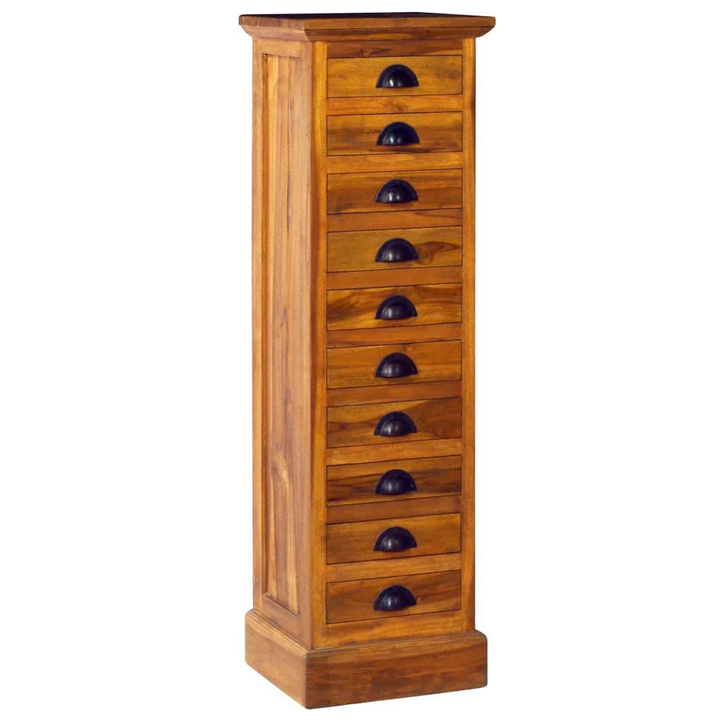 vidaXL Solid Teak Wood 5-Drawer Storage Cabinet - Wooden Dresser Chest for Bedroom, Living Room & Office - Perfect for Clothes, Linens & Home Organization