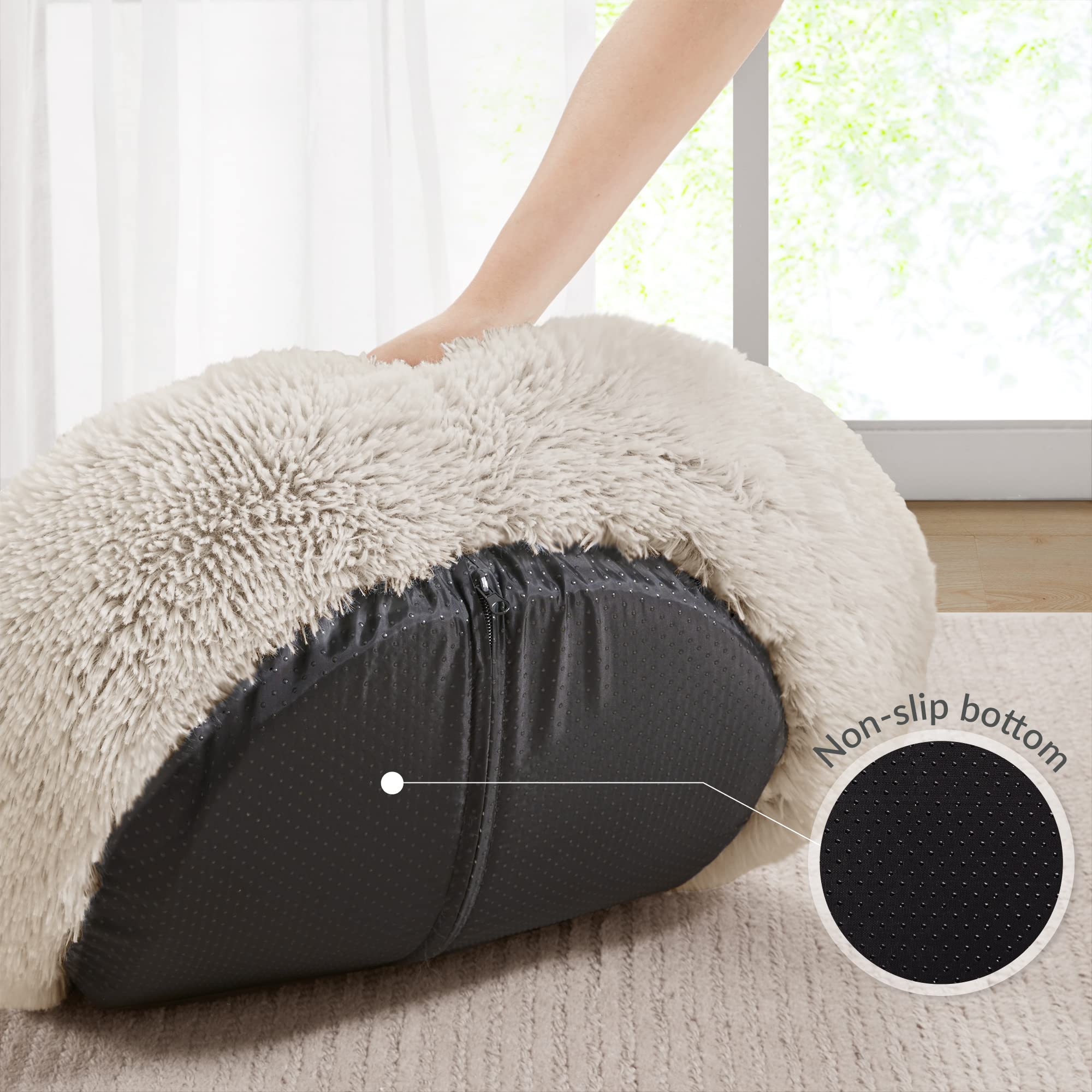 Orthopedic Dog Bed with Memory Foam - Soft Faux Fur Pet Couch for Indoor Cats & Dogs, Machine Washable - Perfect for Calming & Comfort