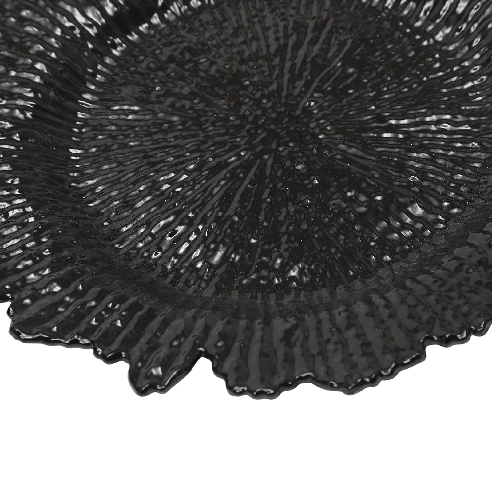 13'' Round Black Charger Plates Set - 24 Reusable Decorative Dinner Plates for Wedding, Party & Kitchen Serving | Embossed Pattern Snack Trays - Elegant Table Decor for Special Occasions
