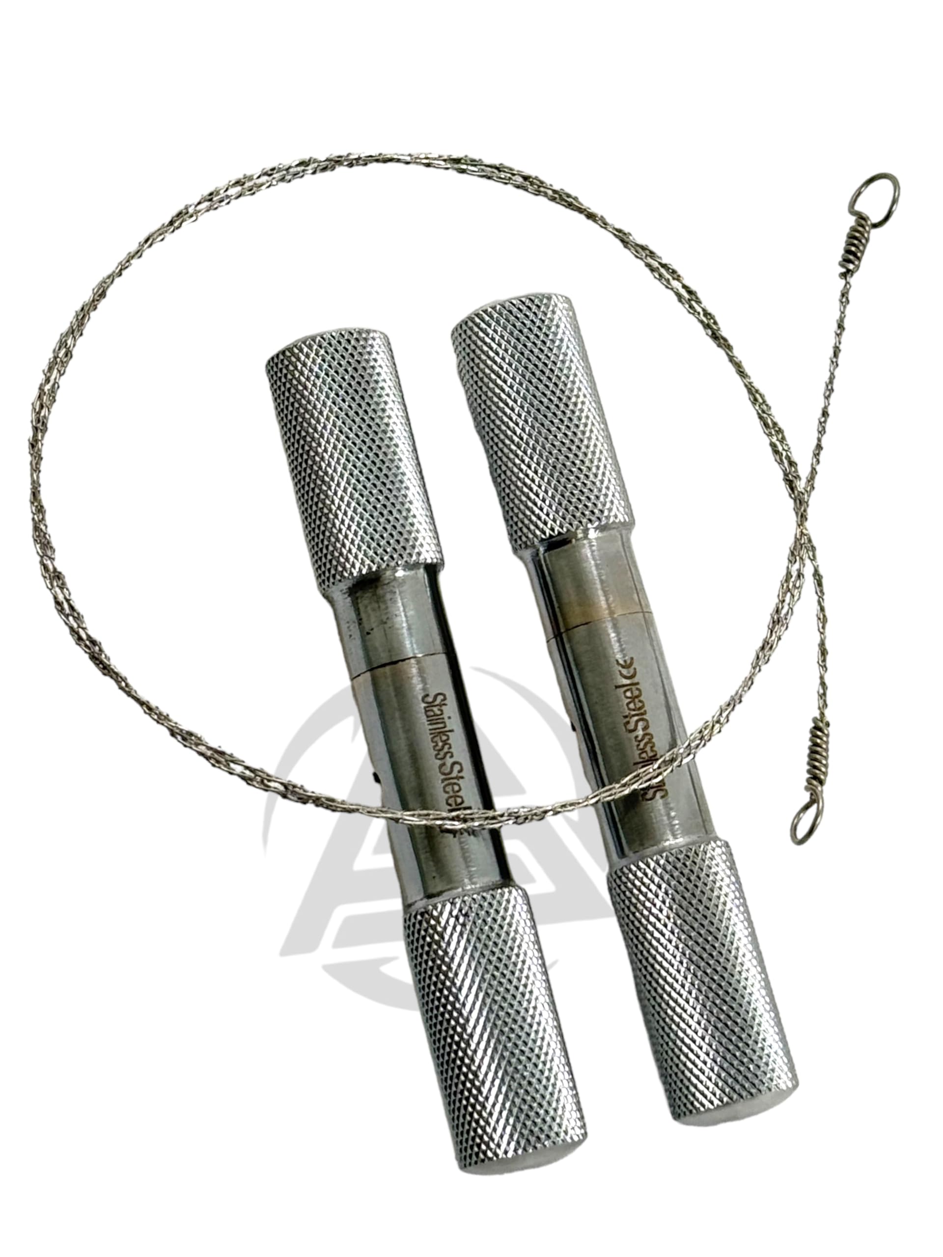OBWS-3987 Heavy Duty Stainless Steel Wire Saw for Horns - 23 Inch Dehorning Saw with 2 Handles | Professional Livestock & Farm Tool for Cattle, Goat, Sheep Horn Trimming and Pruning