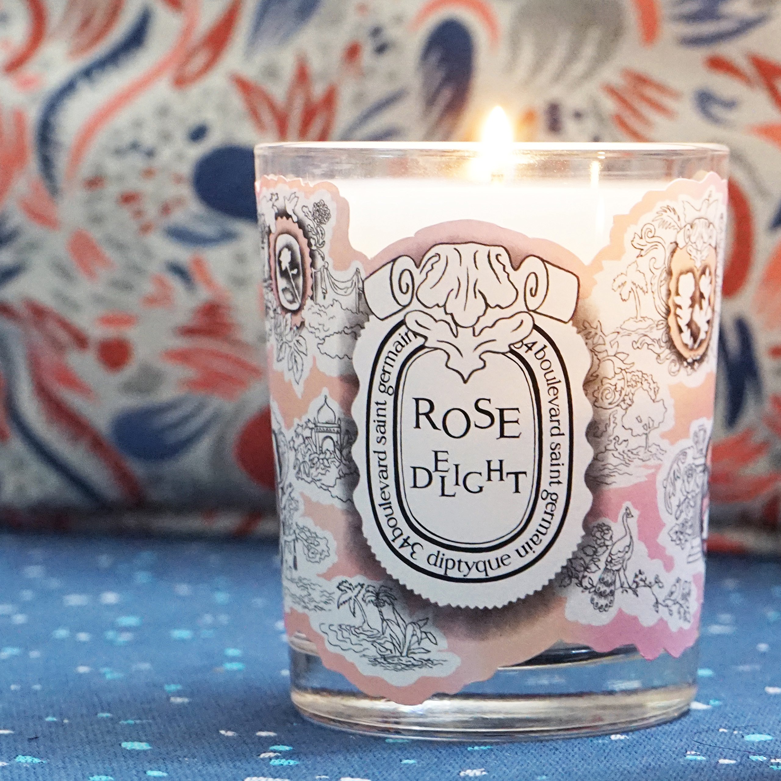 Diptyque Rose Delight Scented Candle - Large Size Limited Edition Luxury Home Fragrance for Romantic Dinners & Spa Relaxation