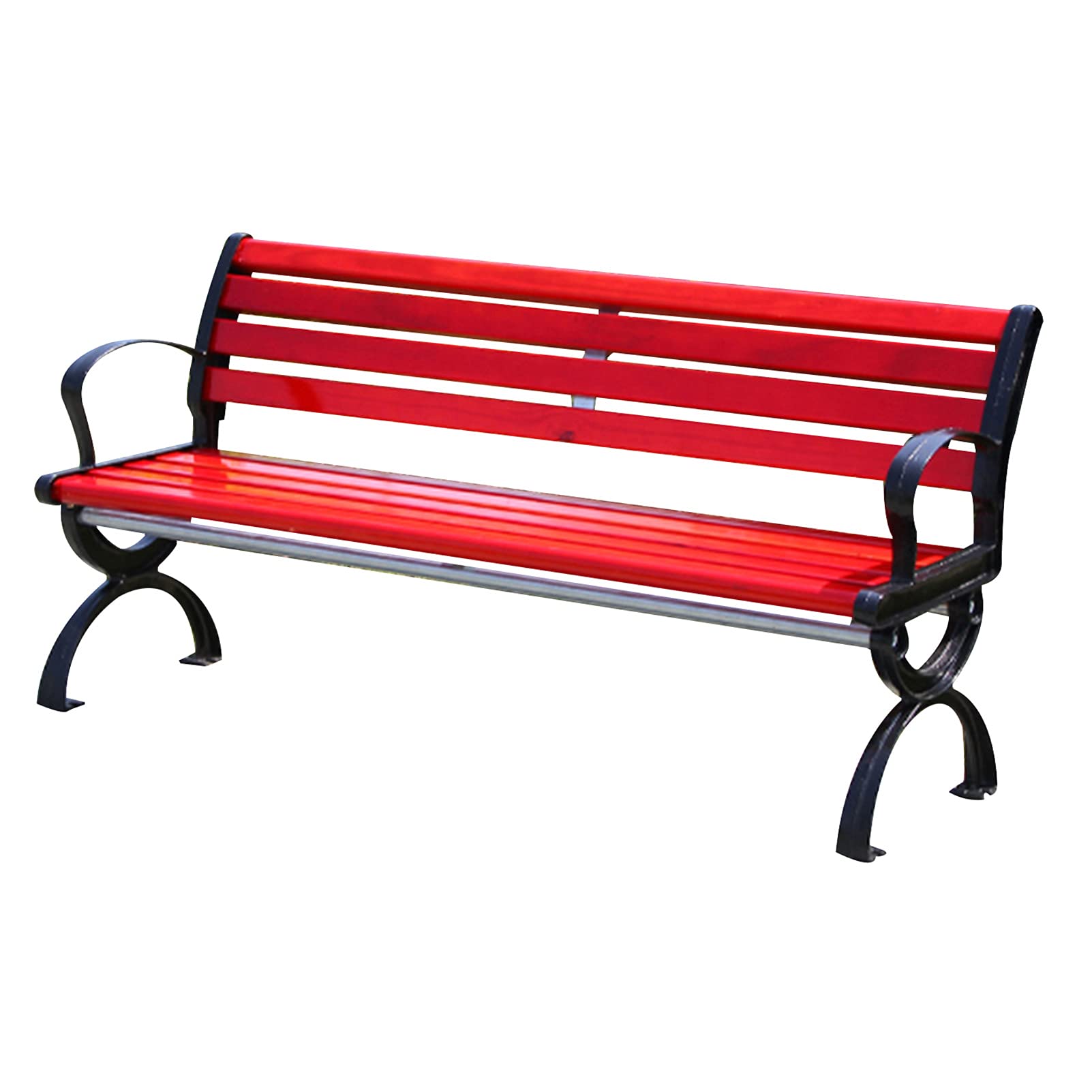 Terrace Park Garden Benches - Comfortable Outdoor Wooden Bench with Backrest & Armrests, Weather-Resistant Solid Wood Slats & Cast Aluminum Frame for Patio, Porch, or Garden Seating | Perfect for Relaxing Outdoors, Entertaining Guests, and Enhancing Your Outdoor Living Space
