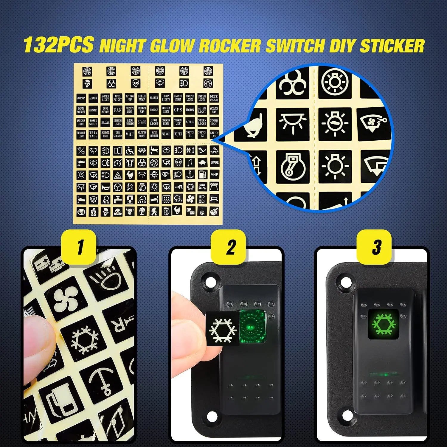 2 Gang Aluminum 5 Pin ON/Off Rocker Switch Panel with Green LED - Perfect for Marine, RV, Automotive and Industrial Control Panels