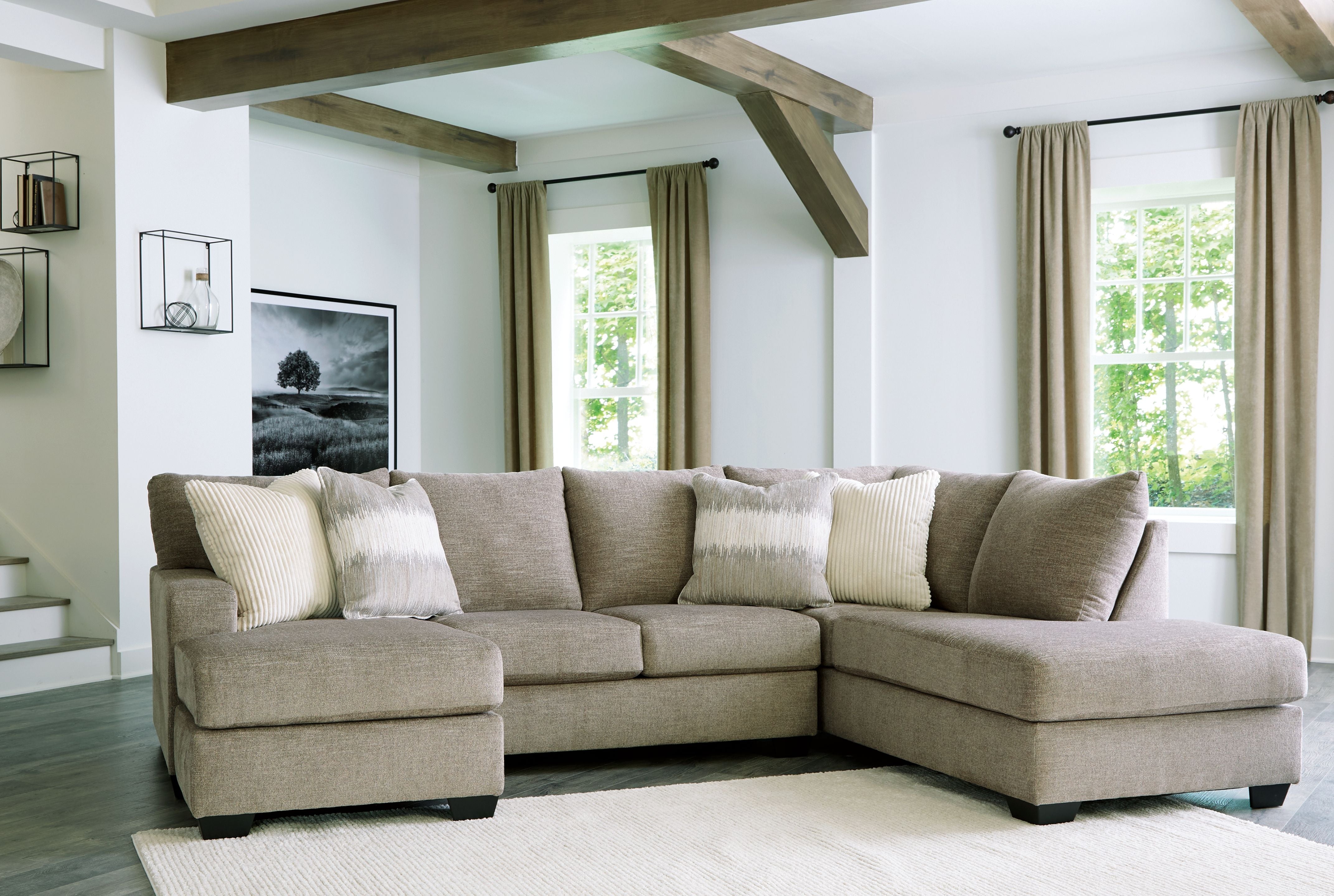 Modern Creswell Sectional Sofa - Comfortable L-Shaped Couch with Reversible Chaise for Living Room, Family Room & Home Theater - Soft Fabric Upholstery & Sturdy Wood Frame