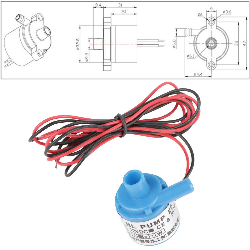 Food Grade Brushless Mini Water Pump 12V DC 5W - Submersible Waterproof Pond Pump for Fish Tank, Aquarium Fountain & Medical Instruments | Perfect for Home Aquariums, Garden Ponds & Hydroponic Systems