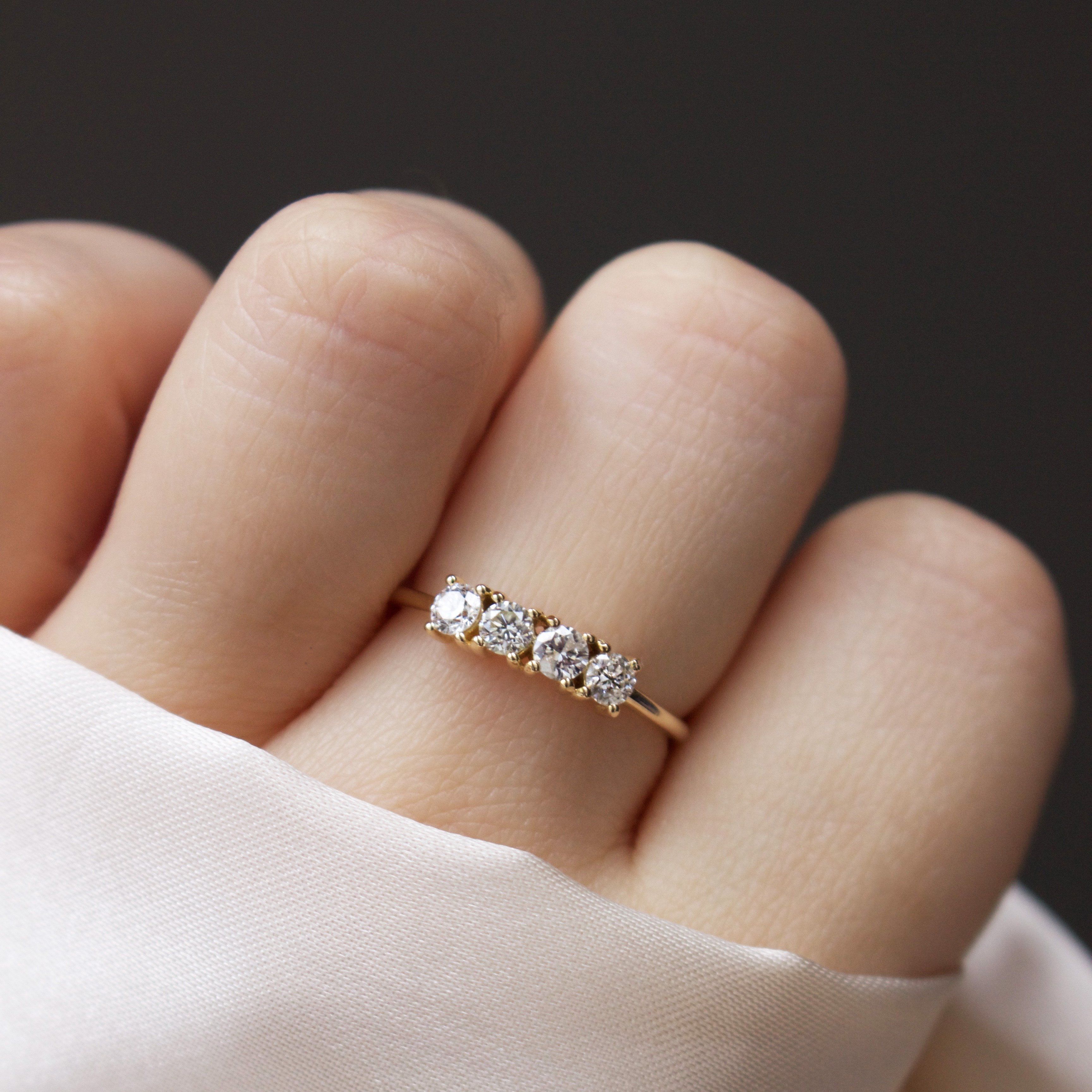 Exquisite Full Cut Diamond Ring for Women - 14K White Gold Engagement & Wedding Band - Perfect for Proposals, Anniversaries & Special Occasions