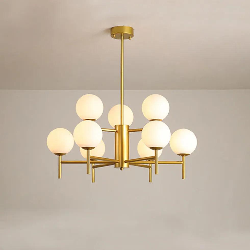Modern Spherical Glass Multi-Light Chandelier - Elegant Lighting for Living Room, Dining Room, and Bedroom Decor