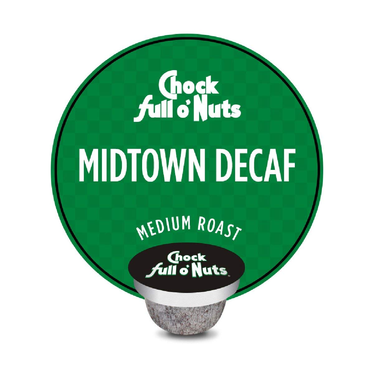 Chock Full o'Nuts Midtown Decaf Coffee Pods - 6 Single Serve Cups Case | Perfect for Office, Home & Travel Use