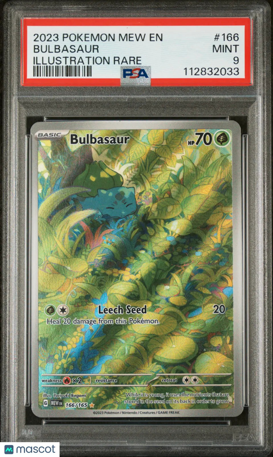 2023 Pokemon Mew EN 151 Bulbasaur Illustration Rare PSA 9 166/165 - Collectible Trading Card for Pokemon Fans & Card Game Players - Perfect for Display, Trading, and Gaming Battles