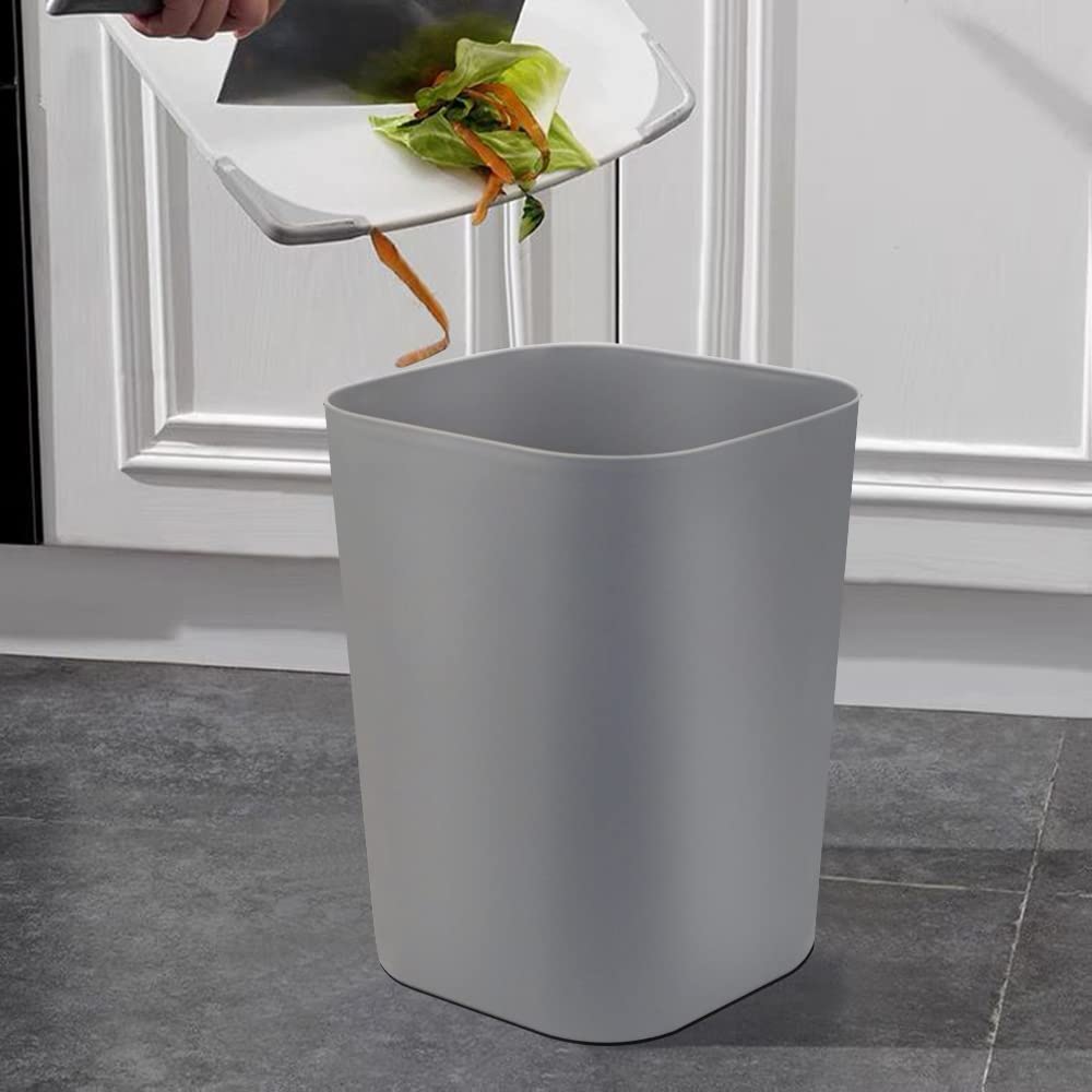 Besli 2 Gallon Small Trash Can - Wastebasket for Bathroom, Bedroom, Kitchen & Office - Pack of 3 (Gray) - Perfect for Home, Dorm & Office Organization