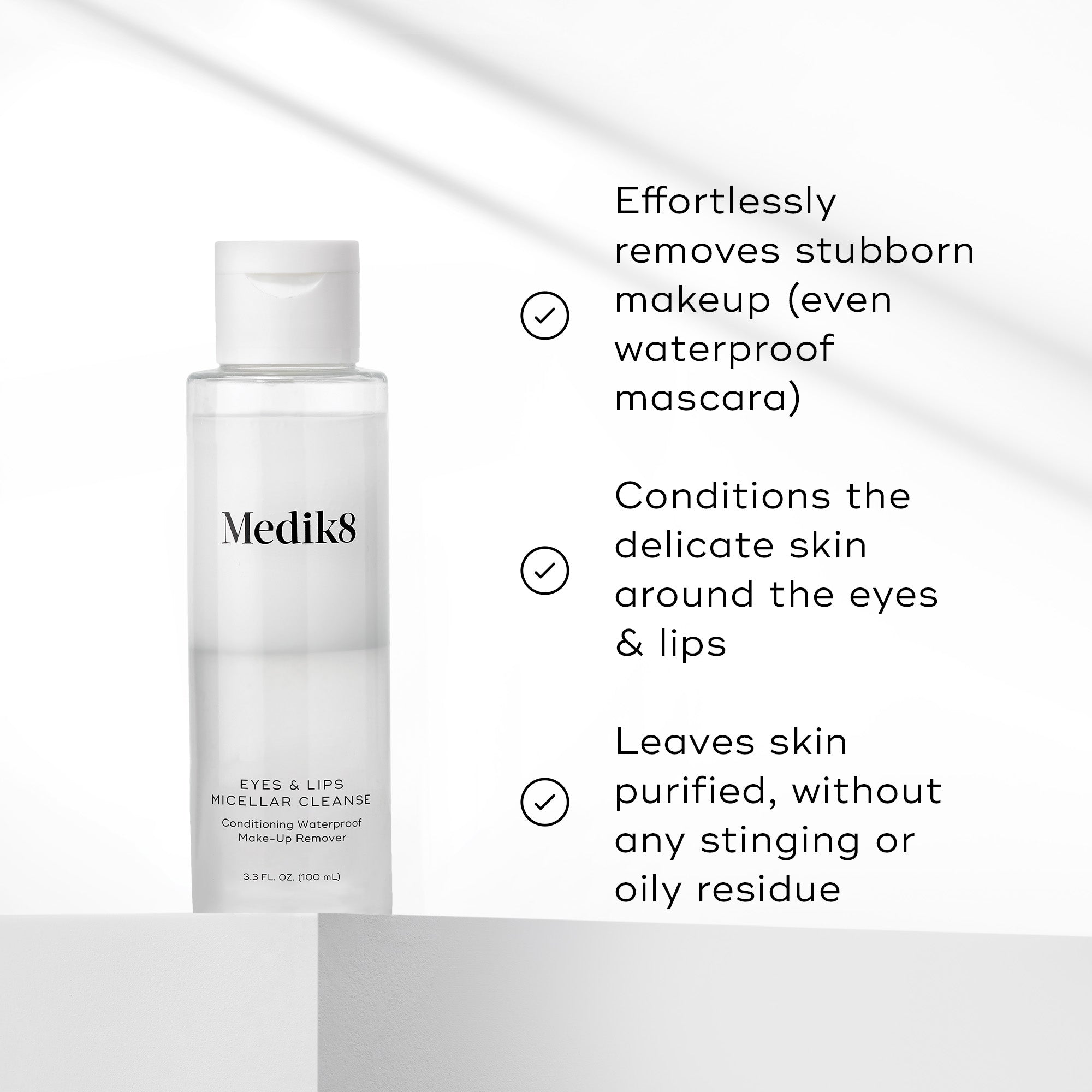 Gentle Micellar Cleansing Water for Eyes & Lips - Makeup Remover & Daily Facial Cleanser for Sensitive Skin | Perfect for Travel, Gym & Nighttime Skincare Routine