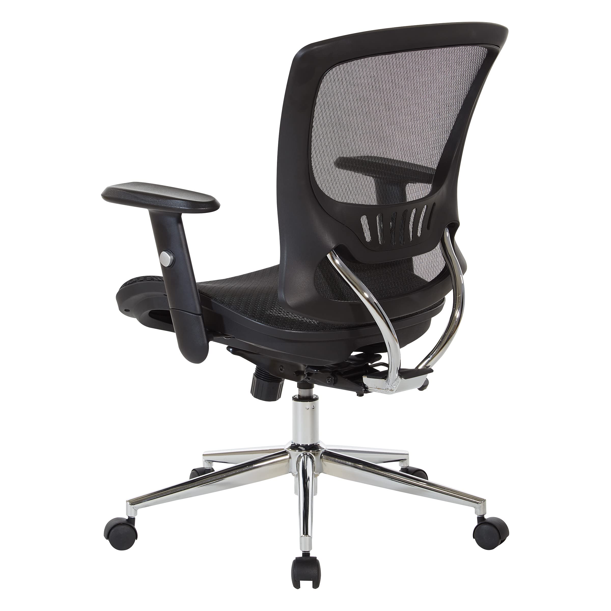 Office Star Ergonomic Mesh Office Chair with Lumbar Support, Adjustable Height & Arms - Breathable Task Chair for Home & Office Workspaces - Chrome Base for Stability & Style
