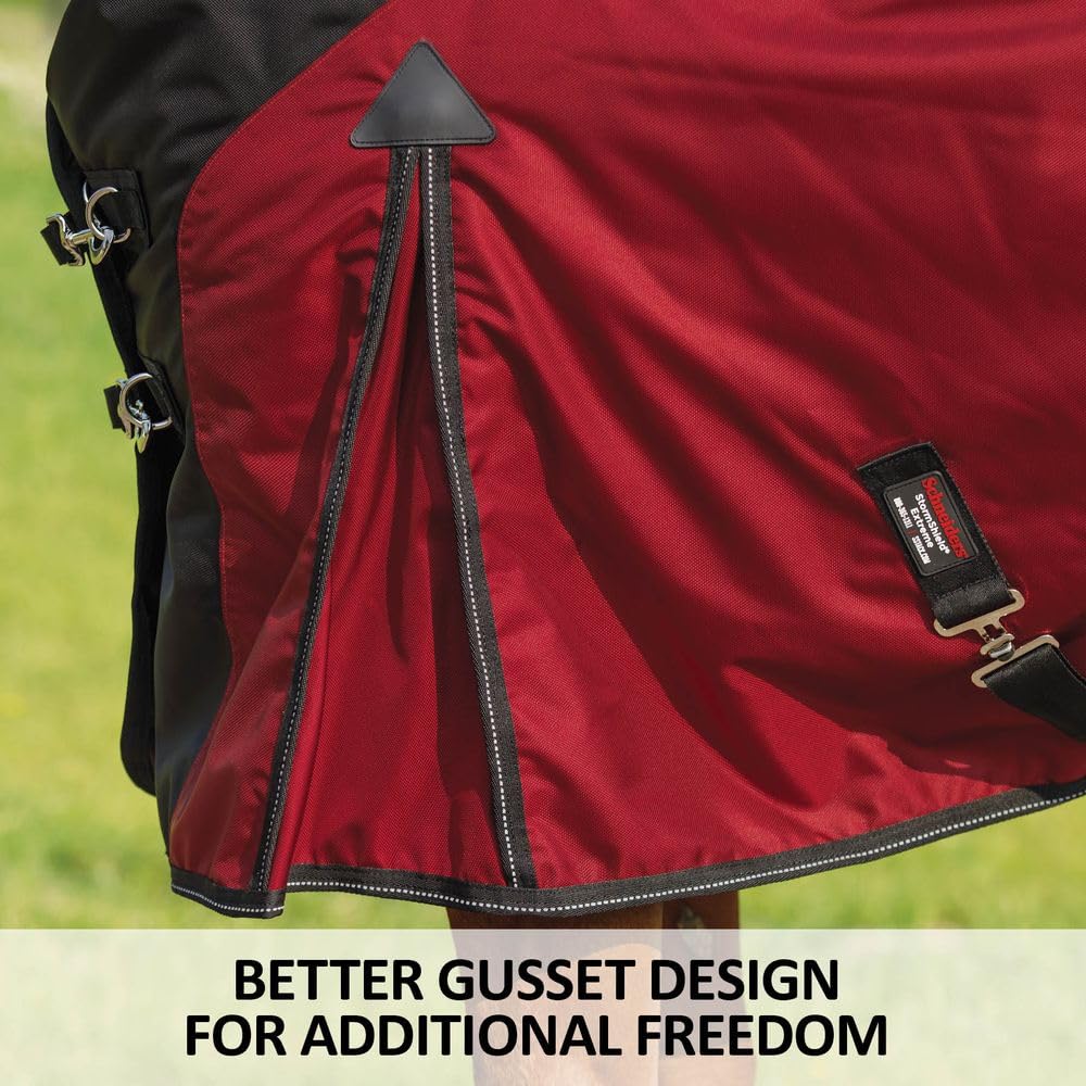 Extreme II Contour Collar Horse Turnout Blanket - 1680D Waterproof Winter Horse Blanket with Surcingle | Heavy Duty Horse Coat for Cold Weather Riding & Stable Use