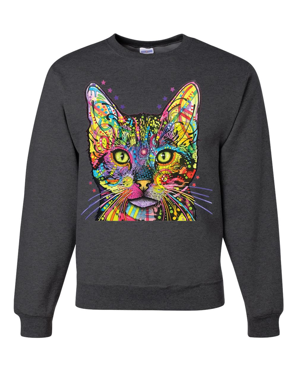 Wild Bobby Colorful Cat Graphic Sweatshirt | Unisex Crewneck for Cat Lovers | Dean Russo Inspired Art | Perfect Gift for Cat Moms & Dads | Casual Wear & Cat-Themed Events