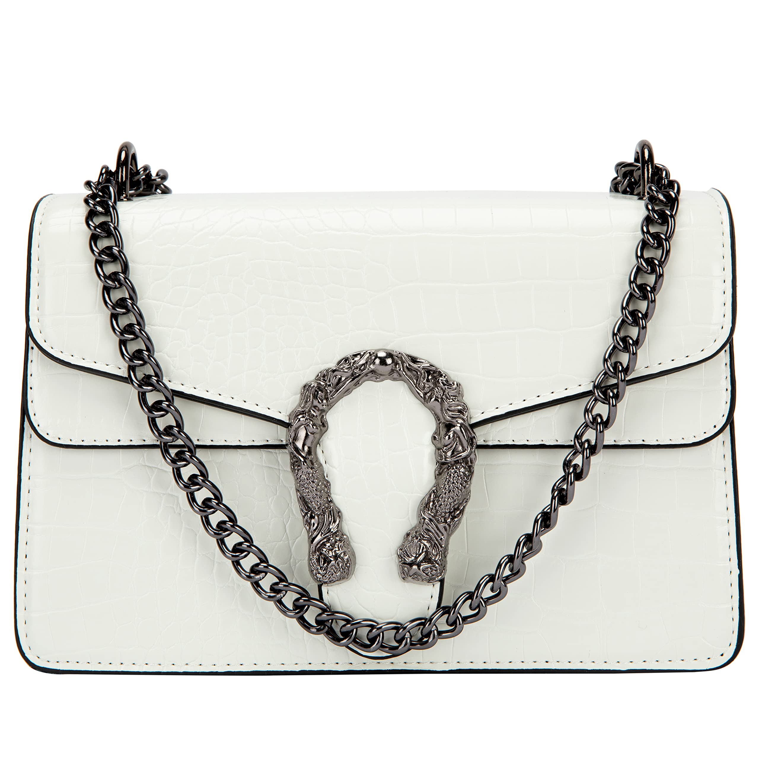 Aiqudou Women's Crossbody Bag & Satchel Purse - Fashion Snake Print PU Leather Handbag with Chain Strap | Perfect for Work, Travel, and Everyday Use