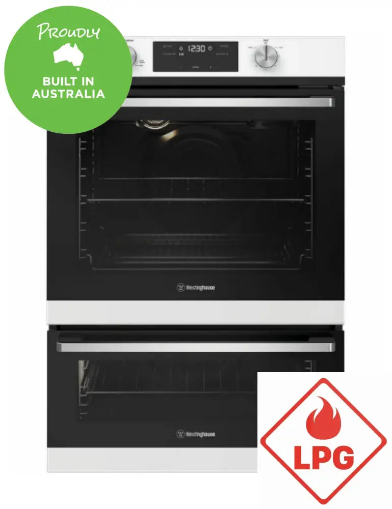 Westinghouse WVG665WCLP 60cm Stainless Steel LPG Gas Wall Oven with Fan Forced & Separate Grill - Perfect for Baking, Roasting & Grilling in Modern Kitchens