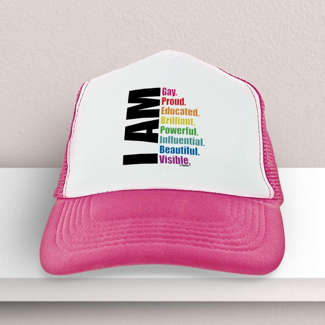 Gay Lesbian Bi Trans Non-Binary Pride Trucker Hat - LGBTQ+ Support Novelty Cap for Parades, Festivals & Everyday Wear