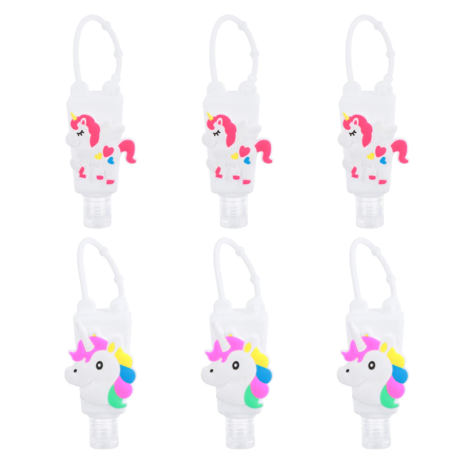 FRCOLOR 6Pcs 30ml Empty Travel Bottles - Leak Proof Portable Squeeze Lotion Containers with Keychain for Toiletries, Cosmetics & Essentials | Perfect for Air Travel, Gym, Camping & Daily Use