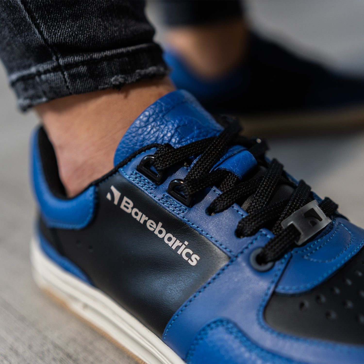 Barefoot Sneakers for Men & Women - Barebarics Wave Black & Blue Minimalist Shoes | Lightweight, Flexible & Comfortable for Running, Walking & Everyday Wear