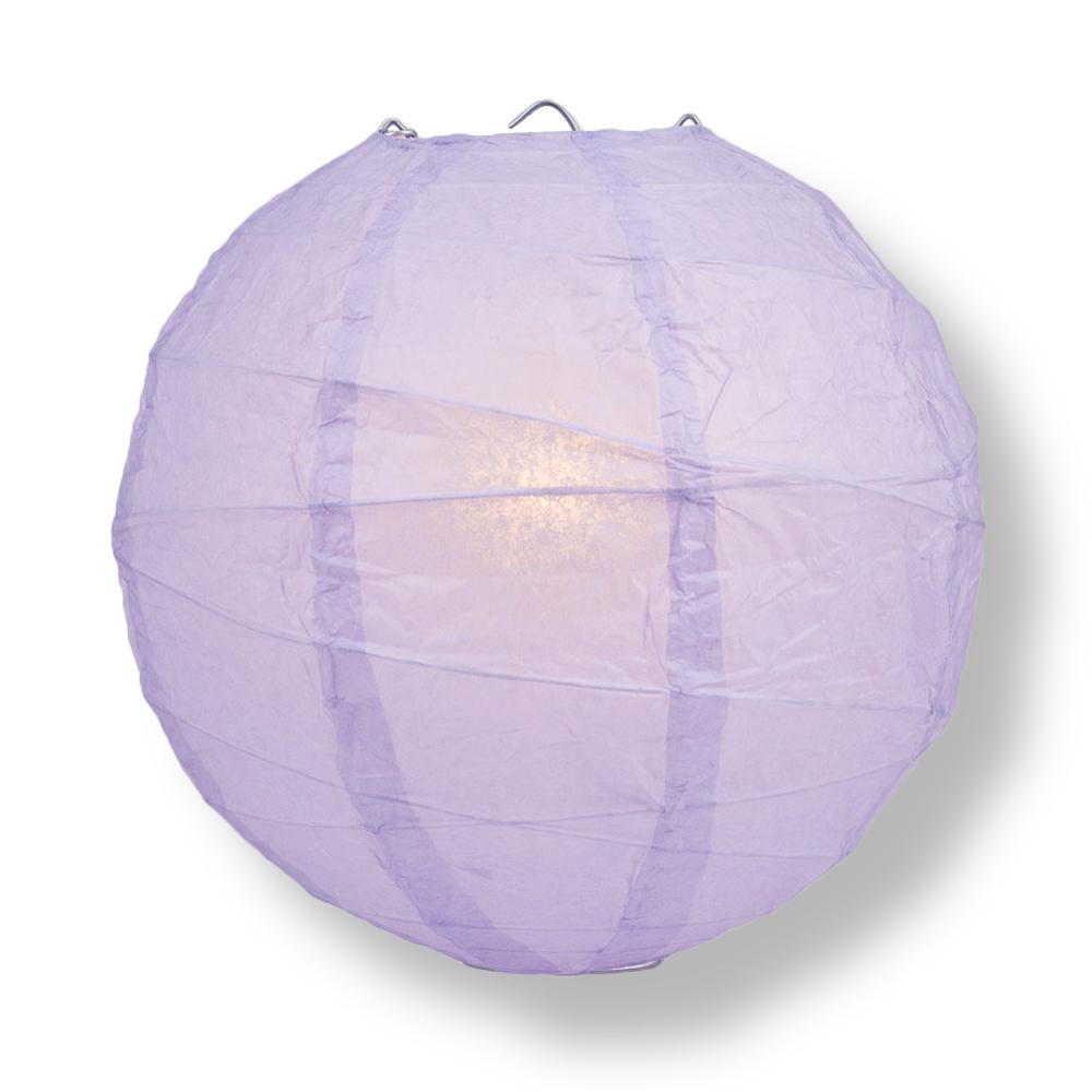20 Inch Lavender Freestyle Ribbed Round Paper Lanterns - Party Decorations for Weddings, Baby Showers & Home Decor