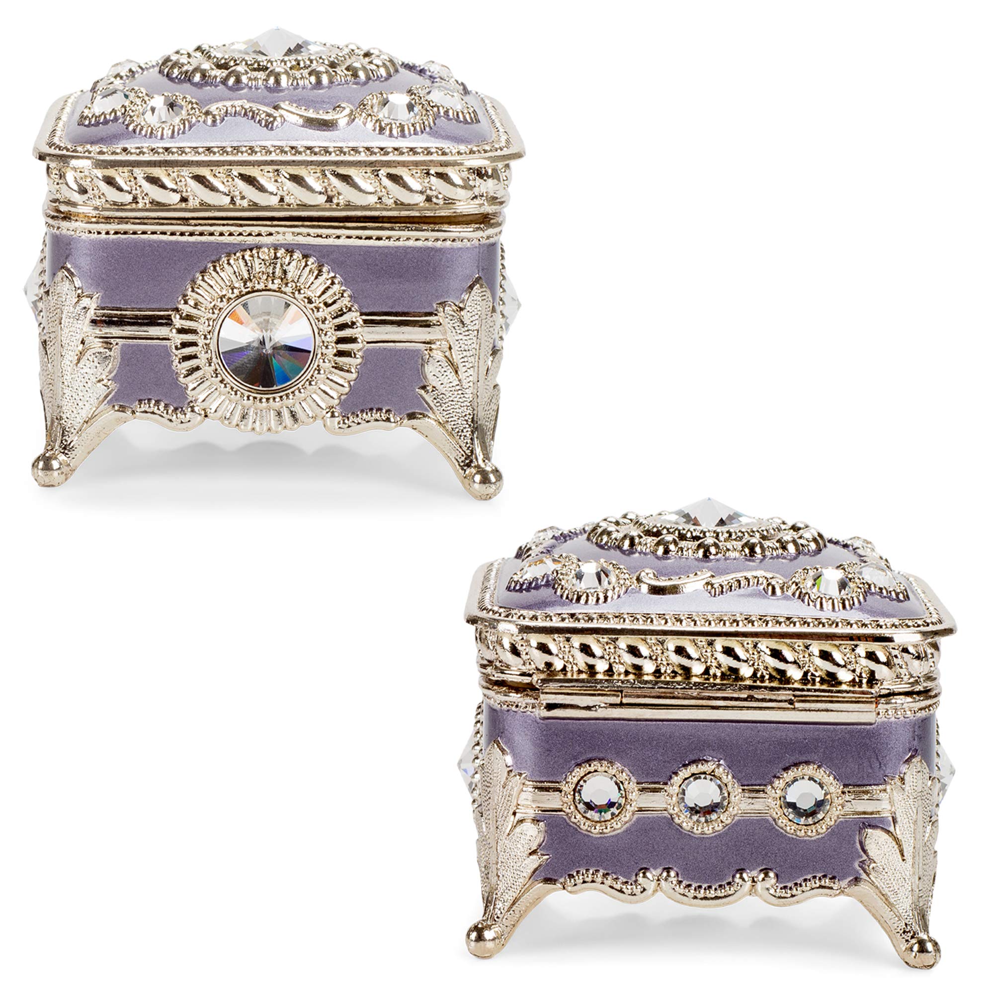 Swarovski Crystal Music Jewelry Box - Light Purple for Gifts & Decor