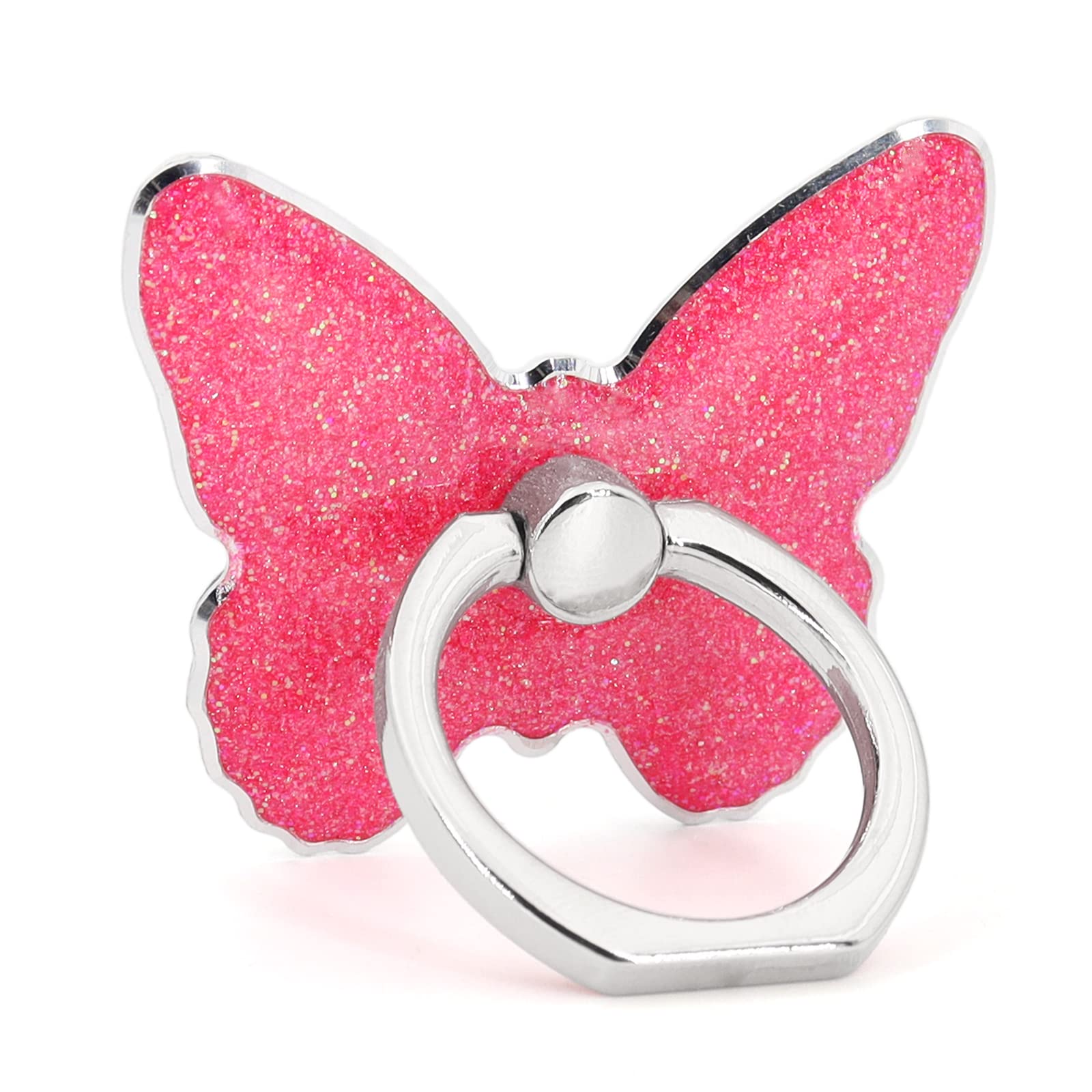 LaMignonne Butterfly Phone Ring Holder - 360° Rotating & 180° Flip Kickstand Grip for All Smartphones - Universal Phone Stand for iPhone, Samsung, Pixel (Rose) - Perfect for Selfies, Watching Videos & Hands-Free Use
