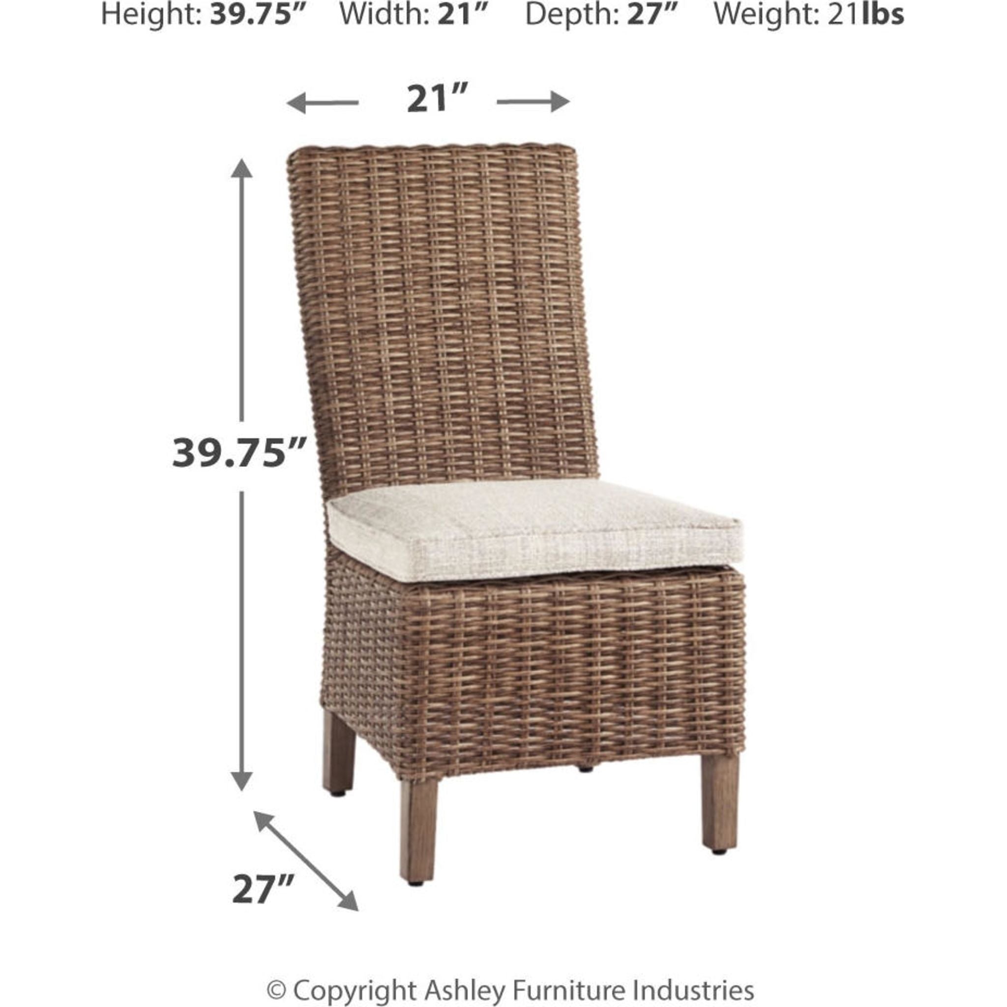 Beachcroft Outdoor Patio Chairs with Cushions (Set of 2) - Water-Resistant Beige Lounge Chairs for Poolside, Garden, and Backyard Relaxation