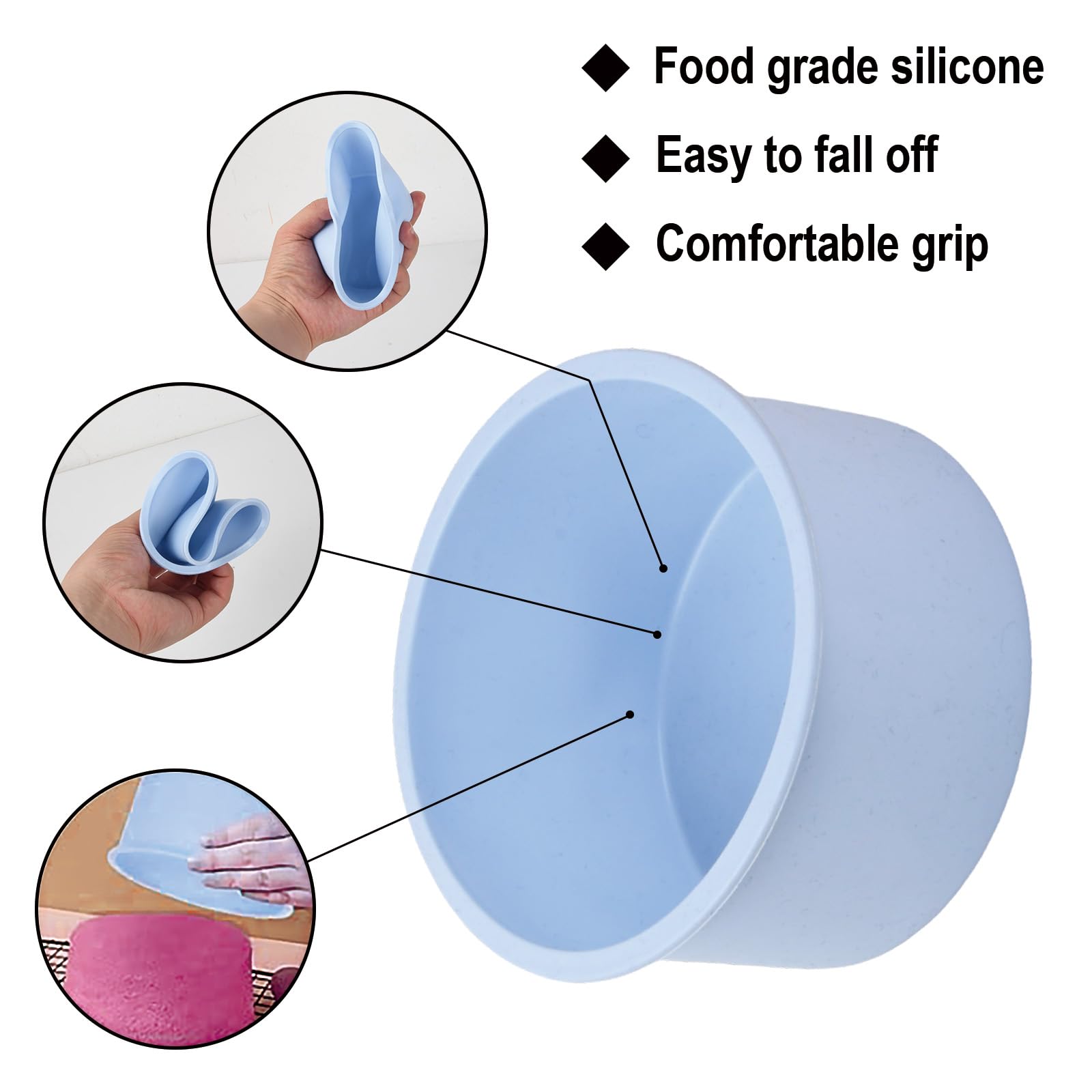Rapidbok 4-Piece 4-Inch Silicone Baking Molds for Cakes, Cupcakes, Chocolate, Mousse - Round Silicone Cake Molds for Baking, Desserts, and Homemade Treats - Perfect for Birthday Parties, Holidays, and DIY Baking Projects