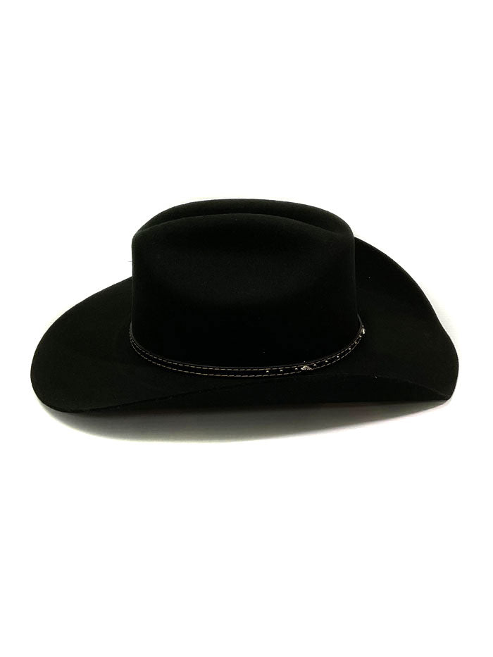 Justin JF0242BKJR40 Youth 2X Blackhills Felt Cowboy Hat - Black Western Style Hat for Kids & Teens - Perfect for Rodeos, Halloween Costumes & Western Themed Parties