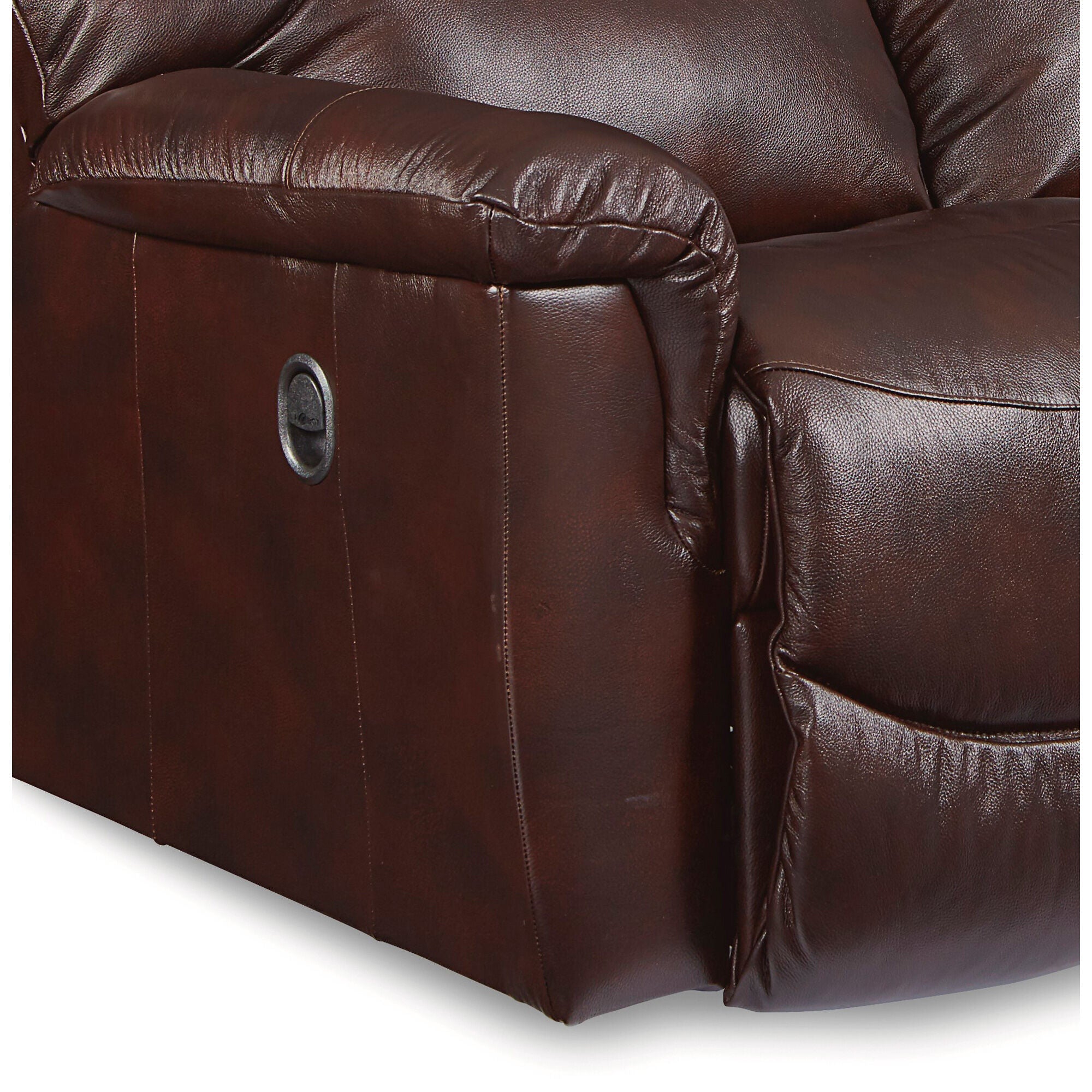 James Leather Reclining Console Loveseat - Genuine Top Grain Leather, Power Recliner with USB Charging, Modern Living Room Furniture for Movie Nights & Family Gatherings