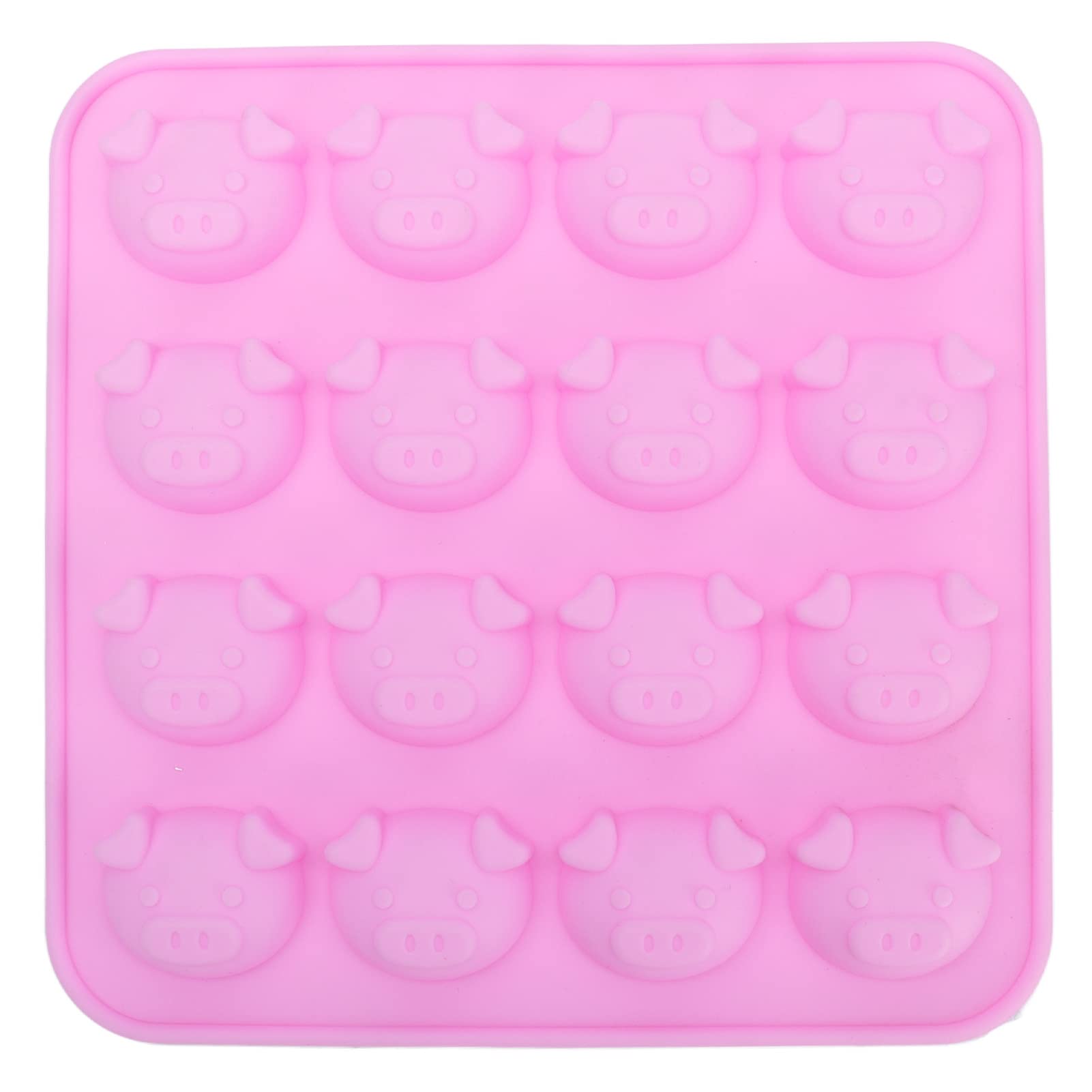 16-Cavity Silicone Pig Cake Mold - Pink Chocolate Candy Molds for Baking, Fondant & Sugar Paste | Perfect for Birthday Parties, Baby Showers & Holiday Treats