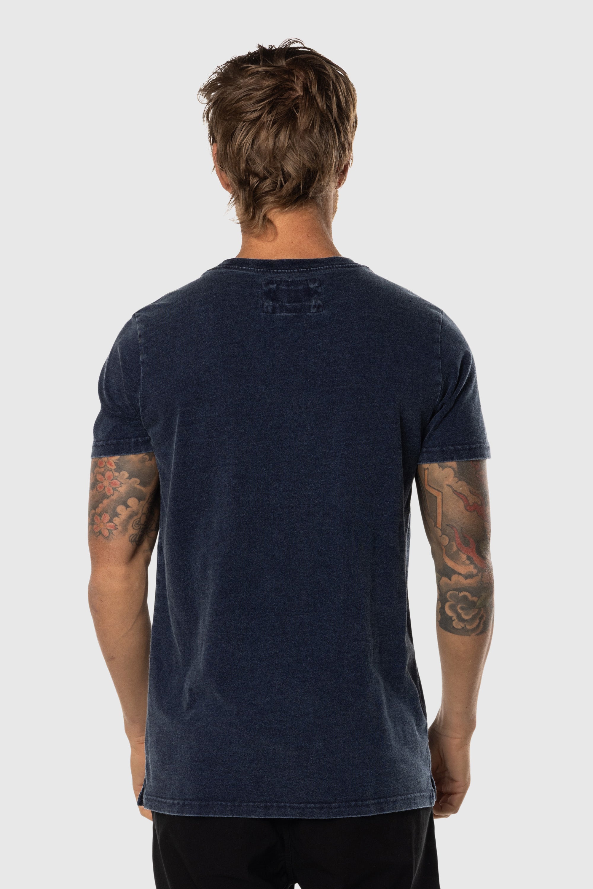 Vintage Navy Subtle Tee - Soft Cotton T-Shirt for Men & Women - Casual Everyday Wear & Layering