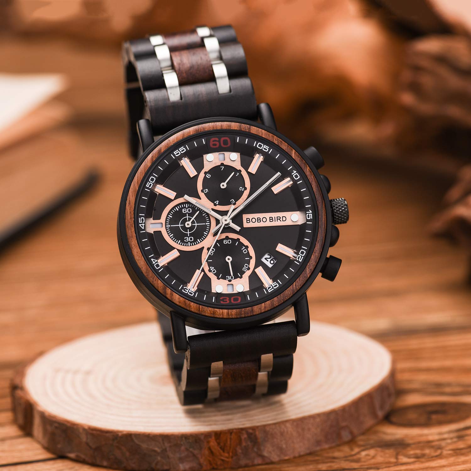 BOBO BIRD S18-1 Personalized Engraved Wooden Watch - Custom Wood Watch for Men, Husband & Boyfriend - Unique Birthday & Anniversary Gift - Perfect for Casual Wear, Outdoor Activities & Special Occasions