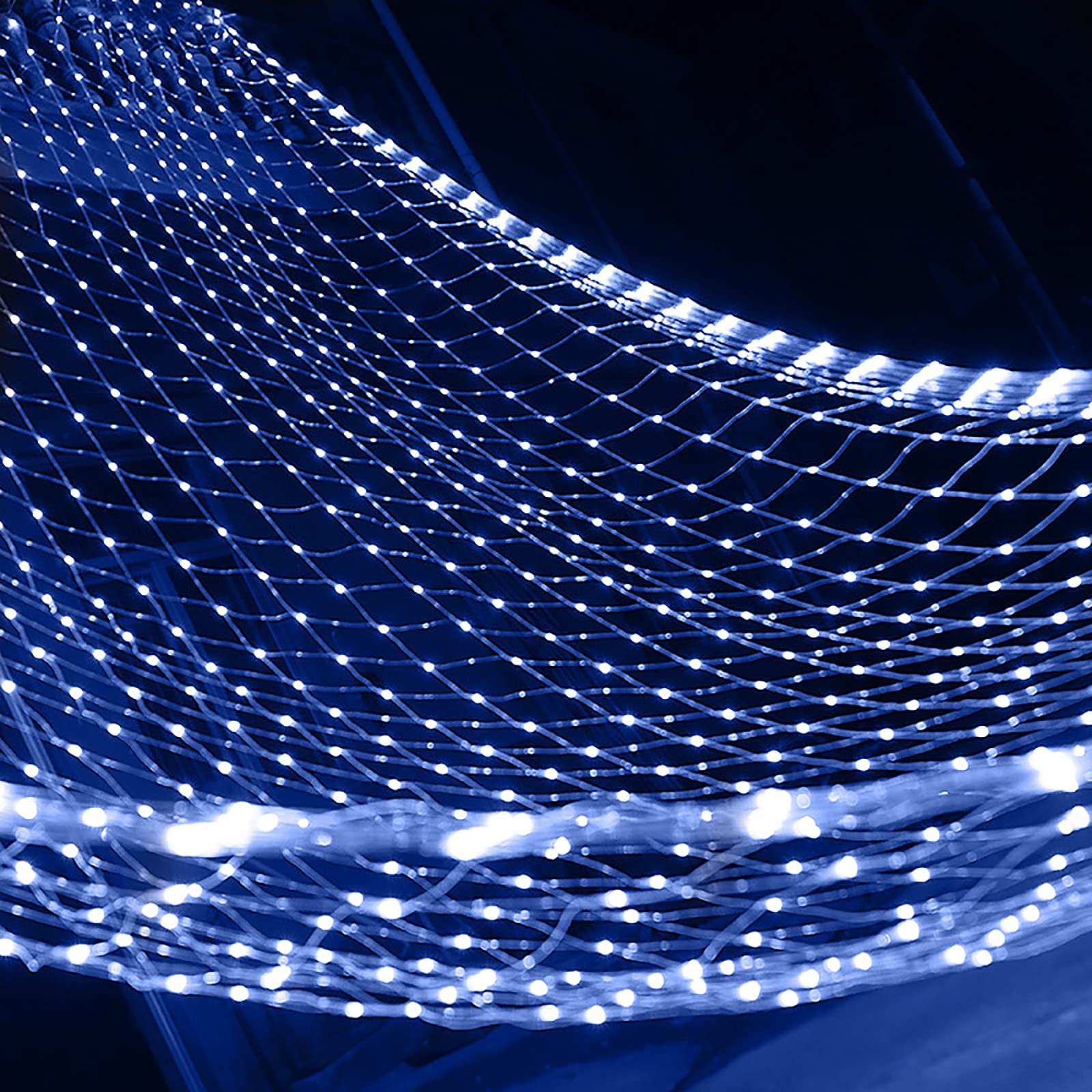 Yizc Fairy Mesh Lights - 2000 LED Connectable Waterproof Outdoor String Lights with 8 Modes | Expandable Christmas Net Lights for Weddings, Bushes, Bars & Parties (Blue, 10m x 8m) | Perfect for Garden Decor, Holiday Lighting & Outdoor Events