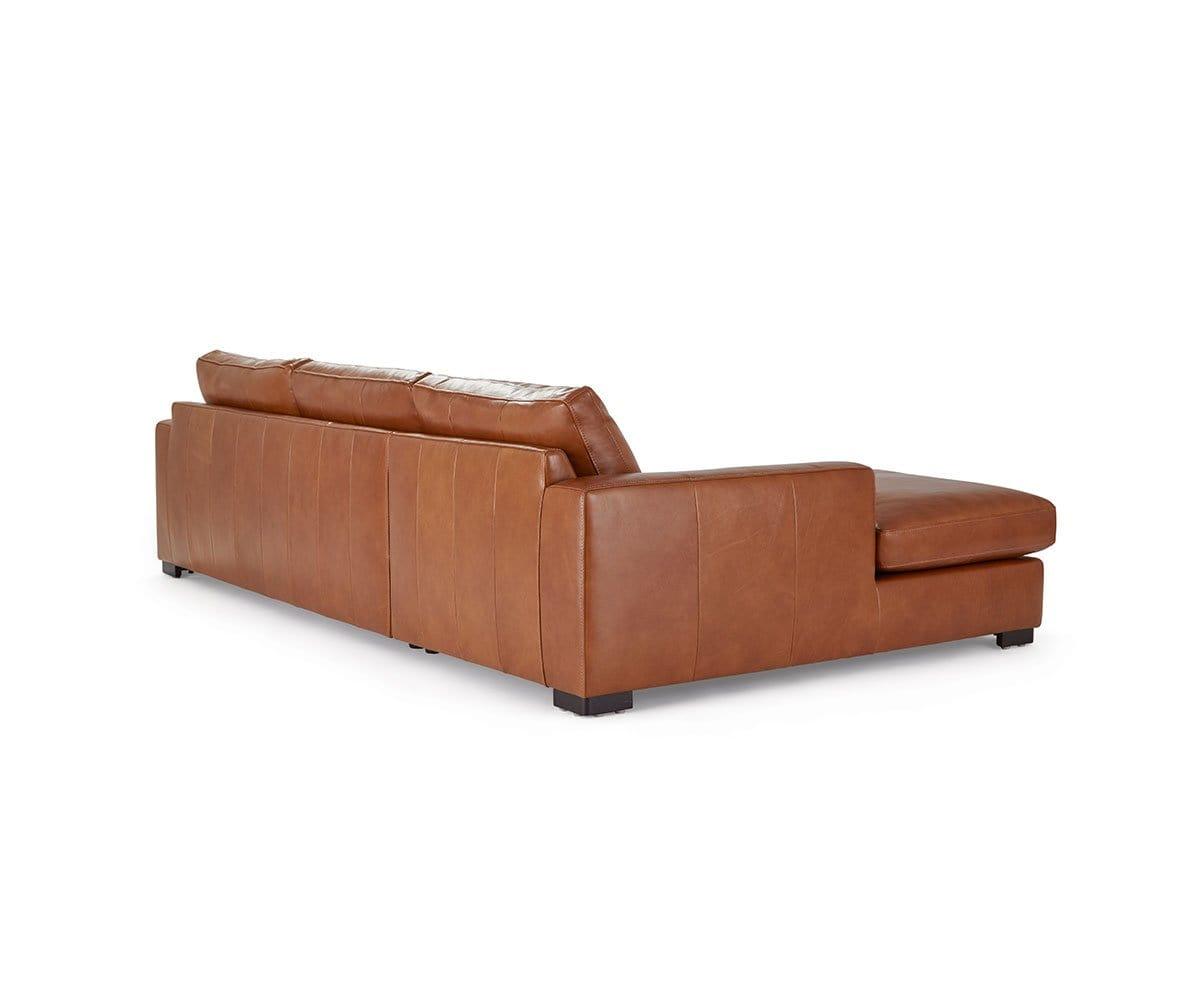 Braxten Genuine Leather Left Chaise Sectional Sofa - Modern L-Shaped Couch for Living Room, Family Room & Home Theater Comfort