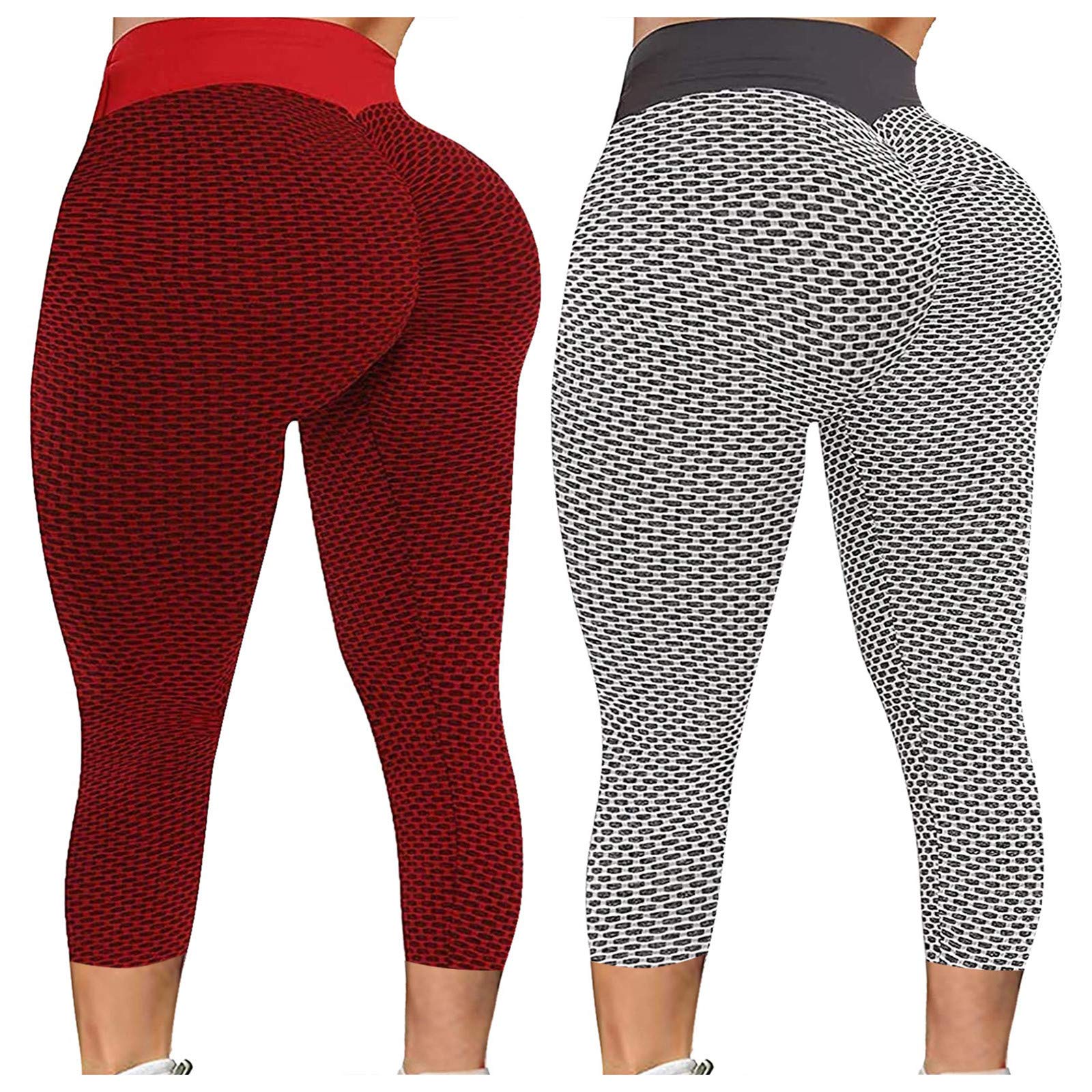 Eoailr 2PC High Waisted Yoga Pants for Women - Butt Lifting Stretch Leggings with Tummy Control for Workout, Running & Gym | Comfortable Fitness Pants for Yoga, Pilates & Lounge Wear