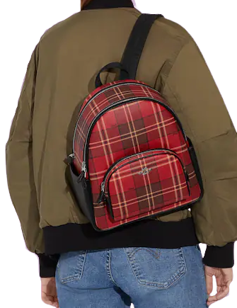 Coach Court Backpack with Tartan Plaid Print - Stylish Laptop Backpack for Women & Men, Perfect for Work, School & Travel Accessories